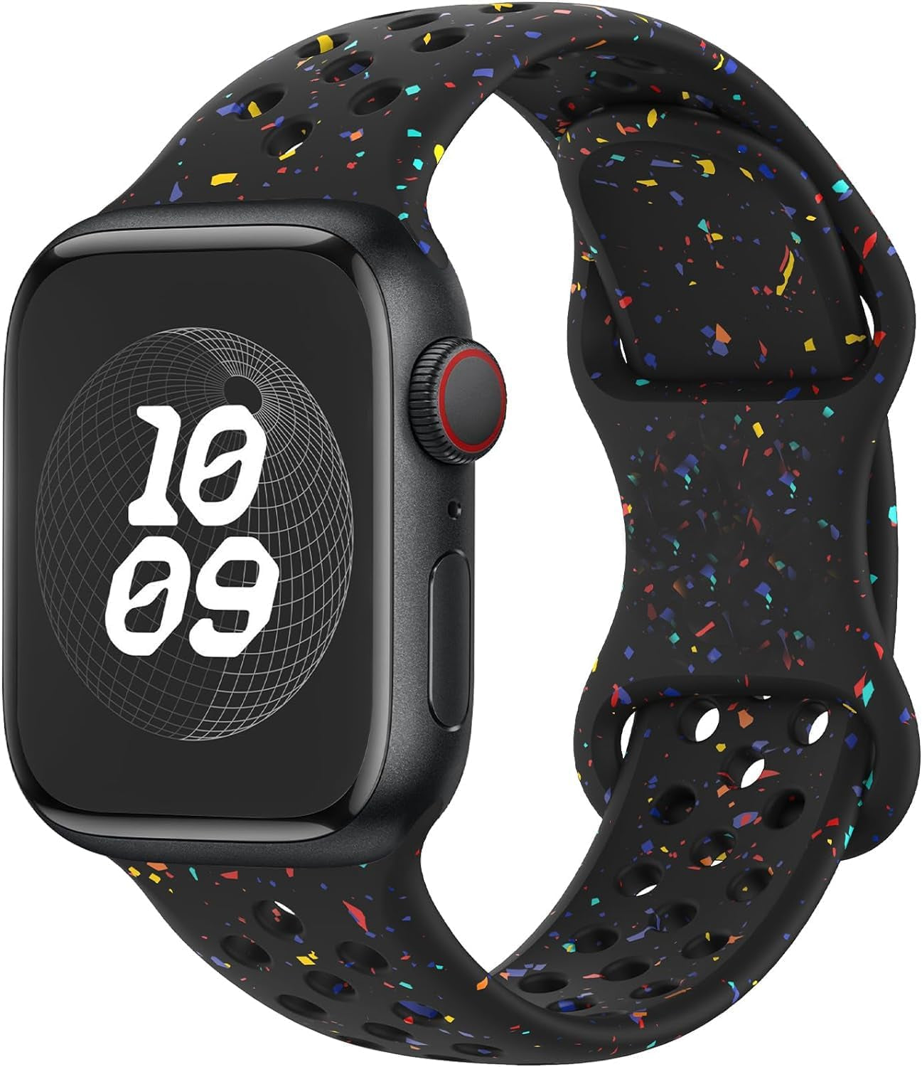 Breathable Sport Silicone Band Compatible with Apple Watch Bands 40Mm 38Mm 44Mm 41Mm 45Mm 42Mm 49Mm Women Men, Soft Wristband Recycled Plastic Strap for Iwatch Bands Series 9 SE 8 7 6 5 4 3 2 1 Ultra