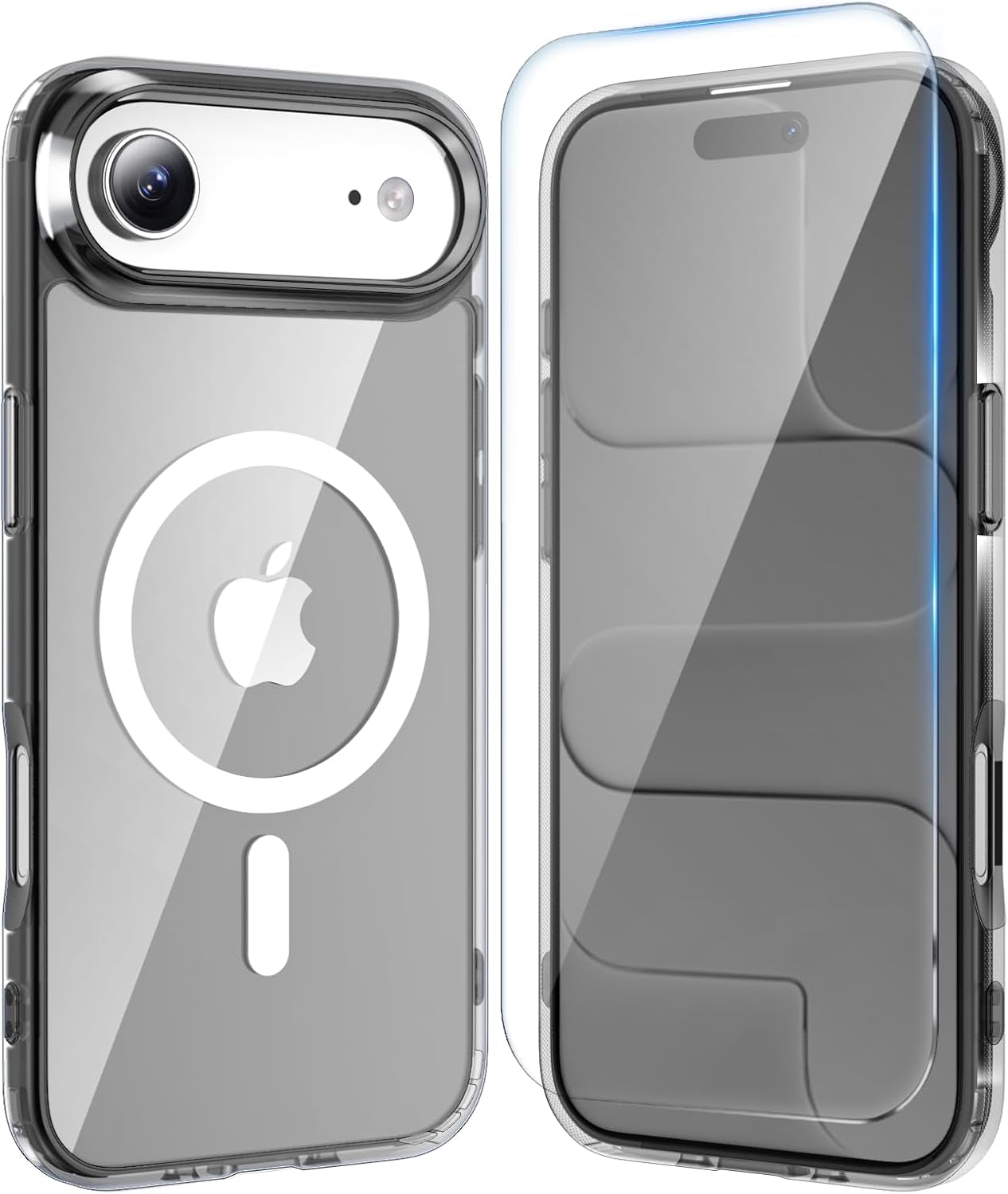 Temdan for Iphone 17 Pro Max Case Clear with Screen Protector, Compatible with Magsafe, Anti-Yellowing, Military-Grade Protection, Shockproof Slim Magnetic Phone Case Cover, Transparent