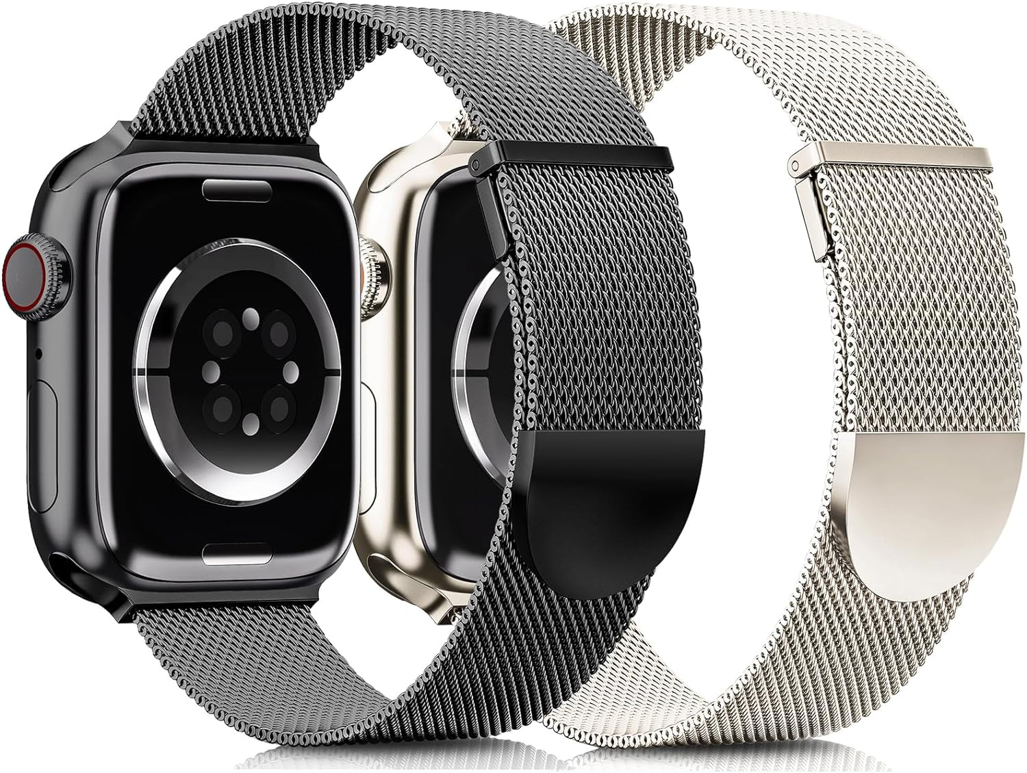 2 Pack Metal Magnetic Band Compatible with Apple Watch Bands 38Mm 40Mm 41Mm 42Mm 44Mm 45Mm 49Mm Women Men,Milanese Loop Stainless Steel Mesh Adjustable Strap for Iwatch Series 9 8 7 6 5 4 3 2 SE Ultra