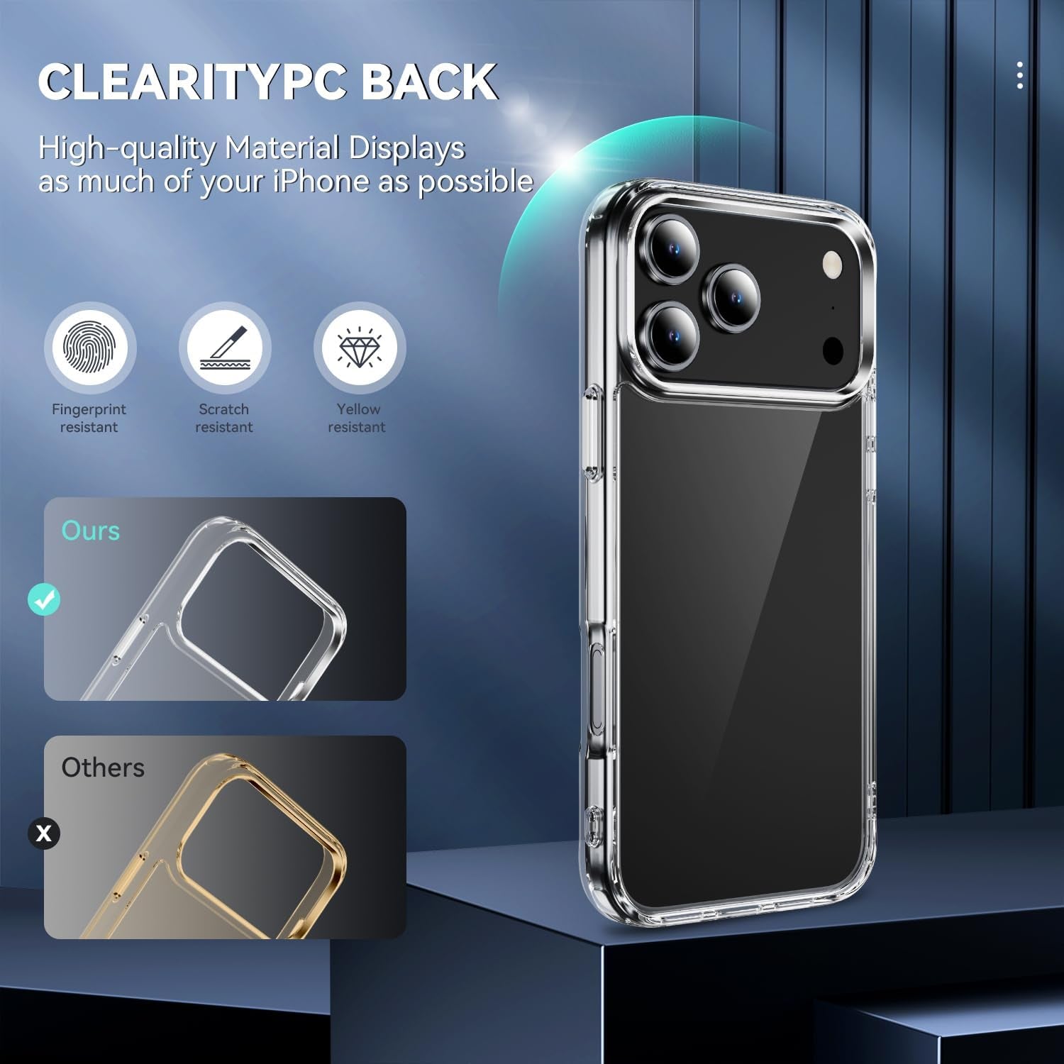 For Iphone 17 Pro Max Case Clear:For Transparente Iphone 17Pro Max Phone Cases [Camera Protector] [Military-Grade Drop] Shockproof Protective Phone Bumper for Apple 17 Promax 2025 Cover