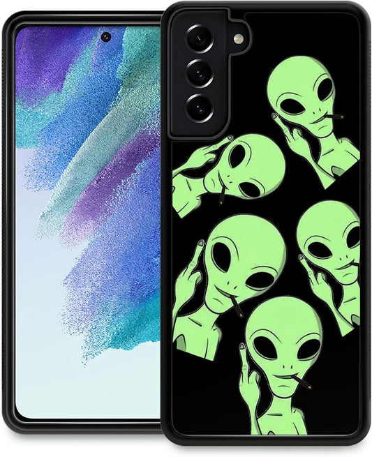 Compatible with Samsung Galaxy S22 plus Case with Arrogant Smoking Alien Pattern Design Plastic Samsung Galaxy S22 plus Case TPU Bumper Protective Case Samsung Galaxy S22 Plus
