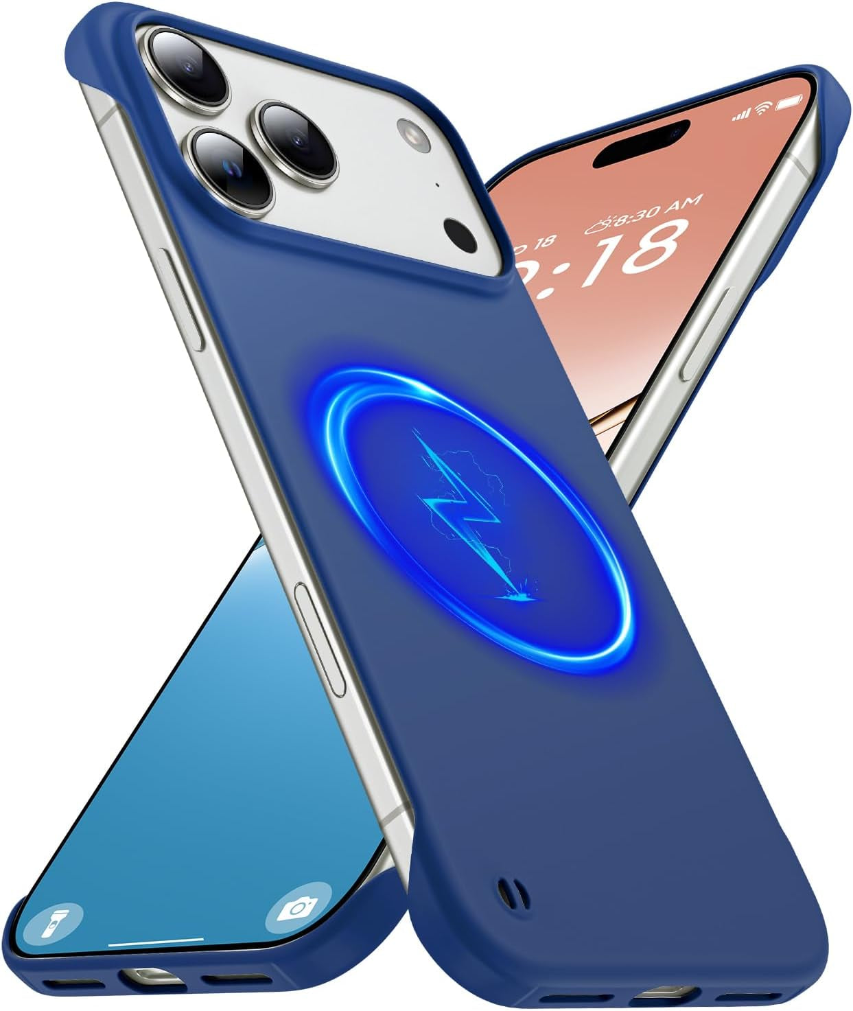 Magnetic Slim Case Fit for Iphone 17 Pro Max Phone Case 6.9"(2025) Ultra-Thin Lightweight Durable Frameless Matte Hard for Magsafe Cover Case with Pull Ring Shockproof Non Slip Rope-Black