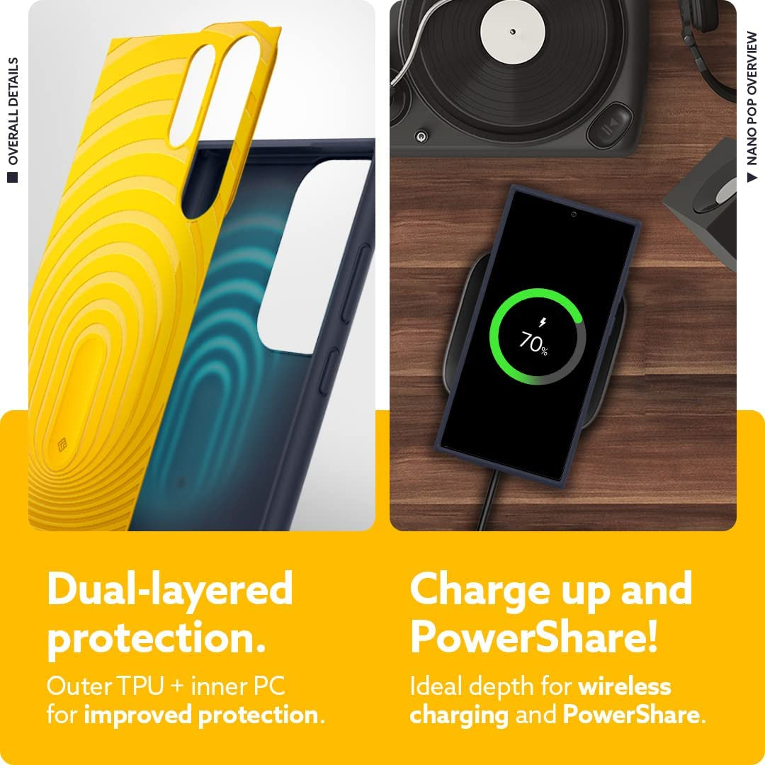 Caseology Nano Pop Silicone Case Compatible with Samsung Galaxy S22 Ultra Case 5G (2022) - Blueberry Navy