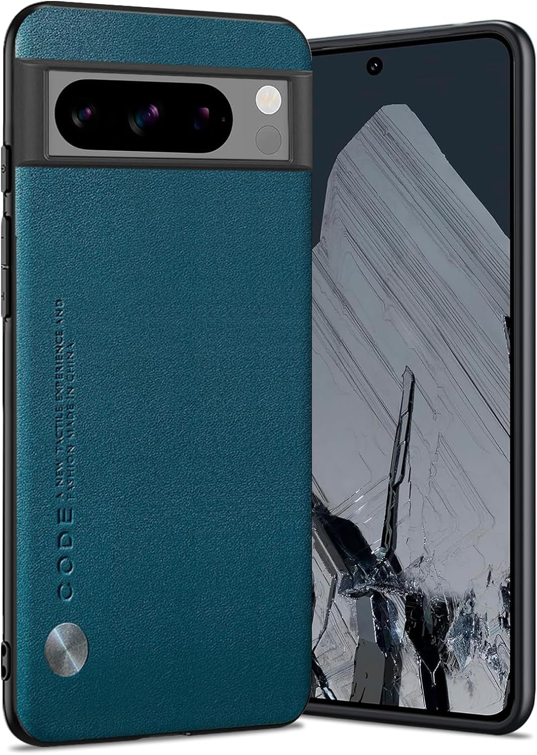 For Google Pixel 8 Pro Case 5G, Soft TPU Artificial Leather Case,Extremely Light Ultra-Light Camera Protection Leather Cover Case for Google Pixel 8 Pro 5G (White)  Puxssul Teal  