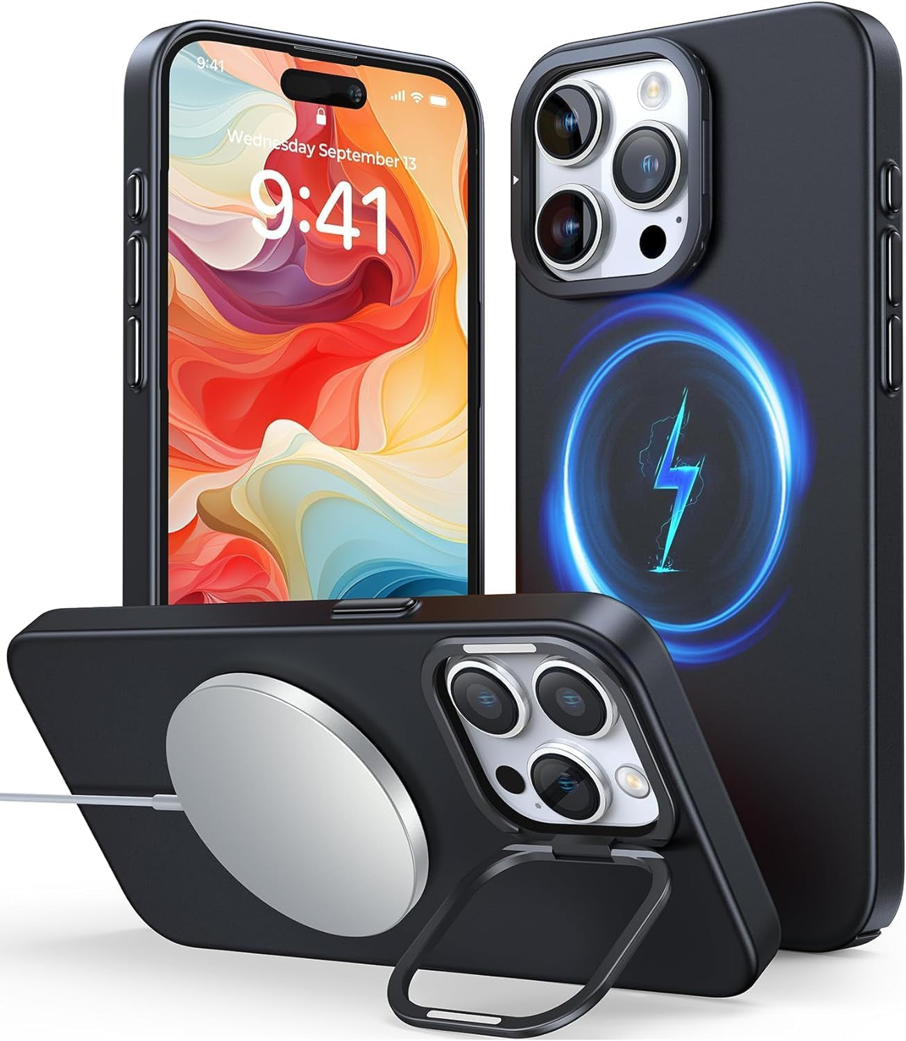 Humixx Magnetic for Iphone 15 Pro Case Clear [Compatible with Magsafe] [No.1 Strong N52 Magnets] [Mil-Grade Shockproof] Dustproof & Non-Yellowing Soft Slim Case for Iphone 15 Pro,Blue  Humixx   