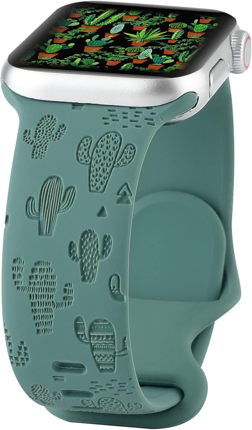 Engraved Silicone Band Compatible with Apple Watch 38Mm 40Mm 41Mm, Cute Fancy Laser Printed Sport Strap Compatible with Iwatch Series 7 6 5 4 3 2 1 SE