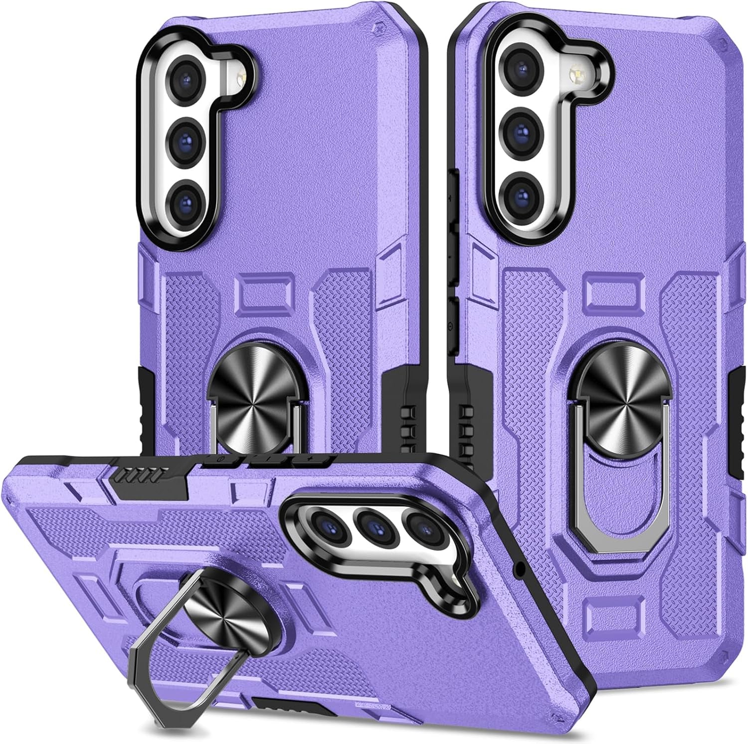 For Samung Galaxy S22 plus Case S22+ plus Case with Ring Kickstand Military Grade Shockproof Case Cover Anti-Scratch Protective Armor for Galaxy S22 plus S22+ plus Phone Case (Pink)