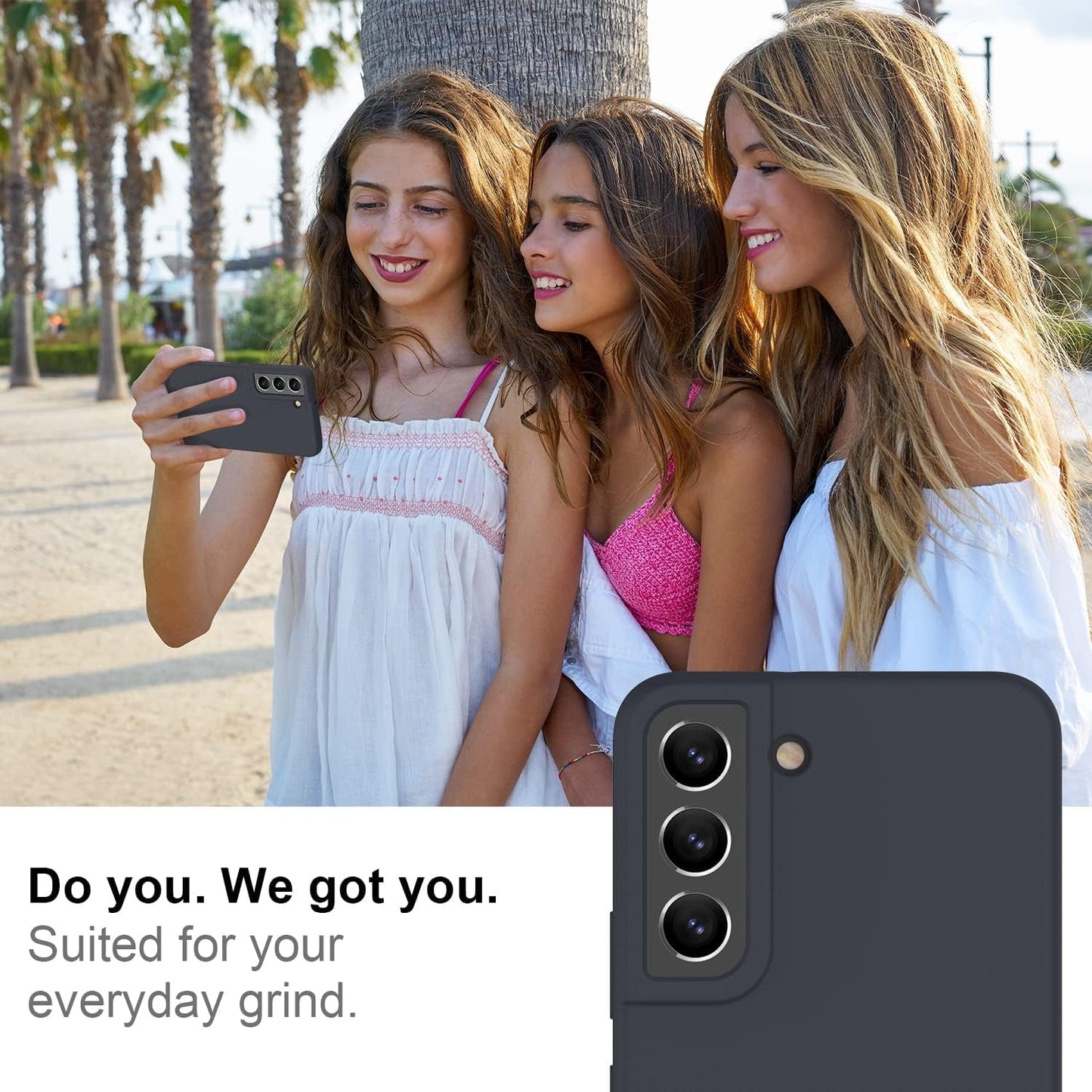 DEENAKIN for Samsung Galaxy S22 Case Silicone,Silky Smooth Flexible Gel Rubber Bumper Cover with Soft Microfiber Lining Slim Fit Protective Phone Case for Samsung Galaxy S22 Dark Blue