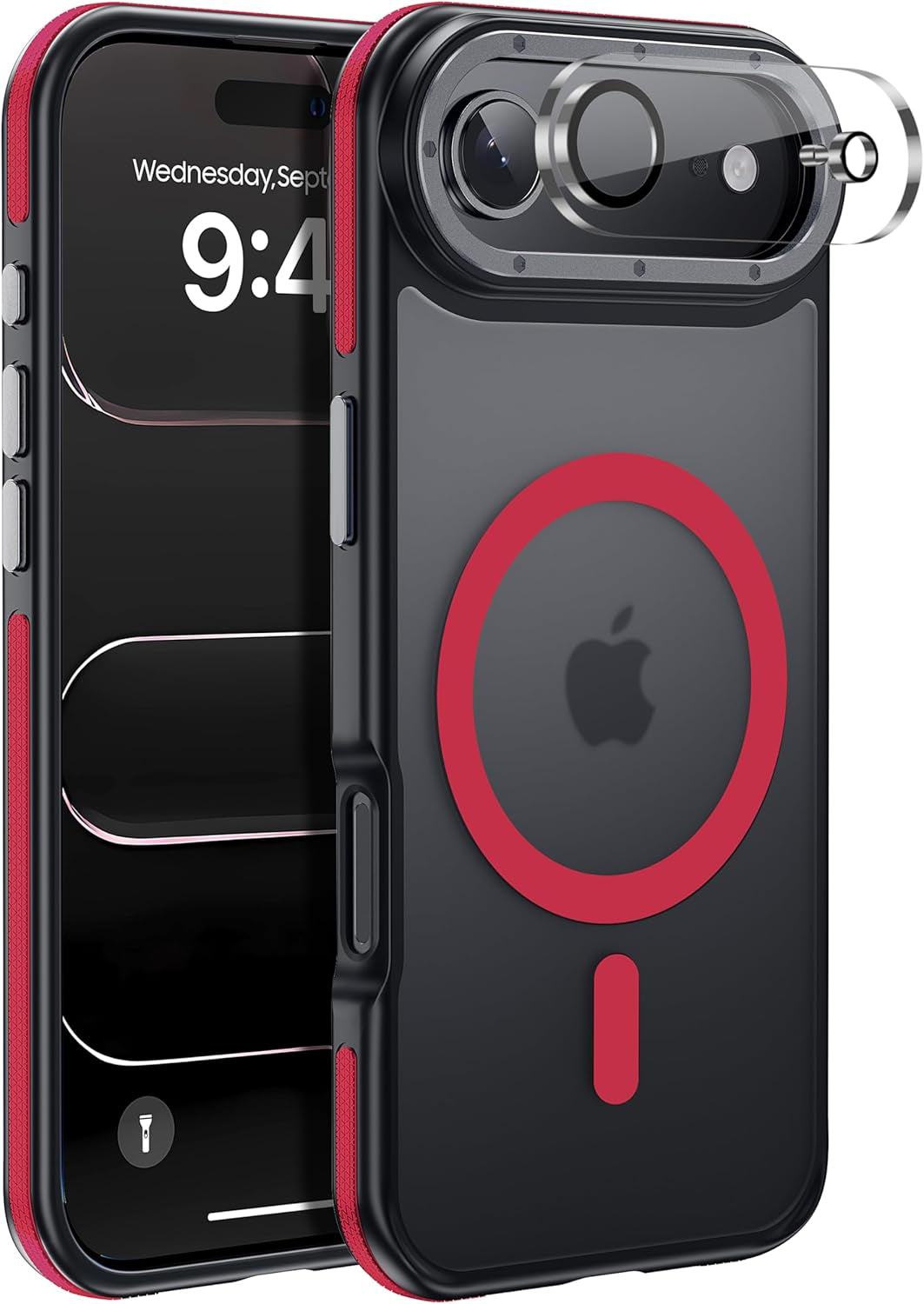 For Iphone 17 Pro Max Case with Camera Lens Protector[10Ft Military-Grade Protection] Compatible with Fit Magsafe Shockproof Slim Thin Cover Case for Iphone 17 Pro Max 6.9 Inch, Orange Bumper