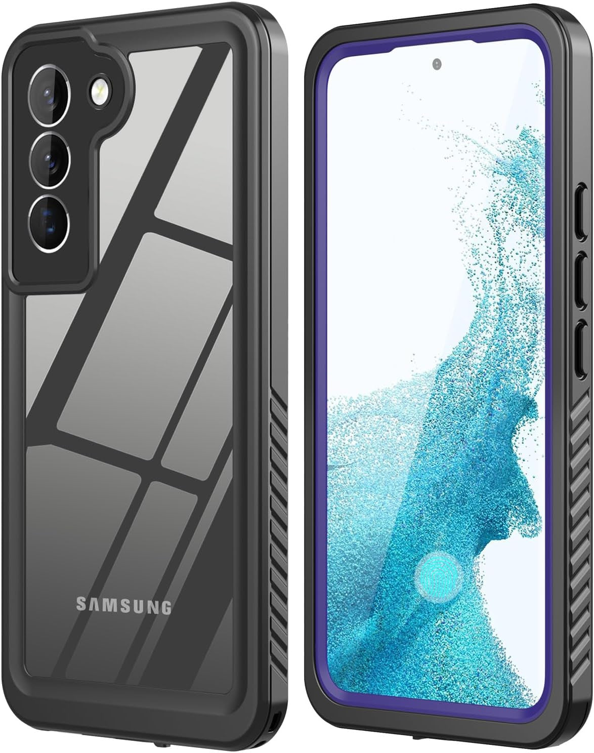 For Samsung Galaxy S22 plus Case Waterproof Built-In Screen Protector [Full Body Shockproof][12 FT Military Shockproof] Dustproof Underwater Phone Case for Galaxy S22 plus 5G 6.6''(Black)