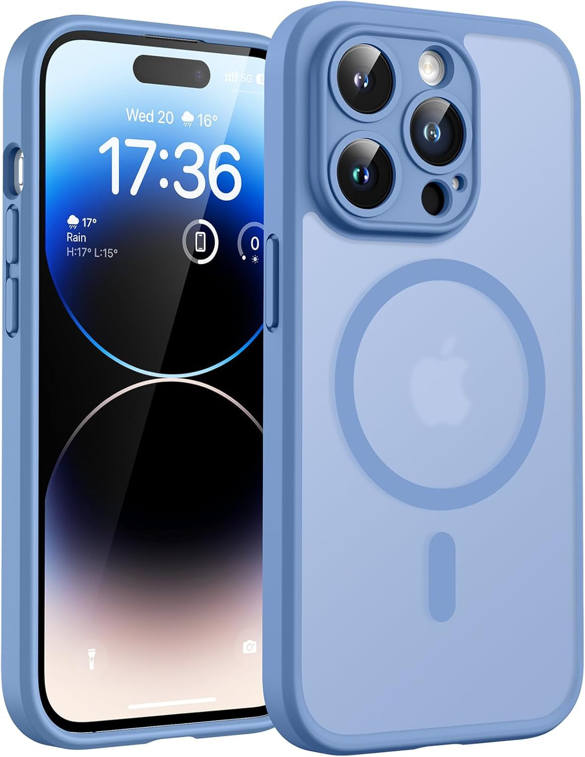 TOCOL for Iphone 17 Pro Case, Compatible with Magsafe, Full Camera Protection, Built-In Magnetic Ring, Drop Protection, Translucent Matte Phone Case for Iphone 17 Pro 6.3 Inch (Black)