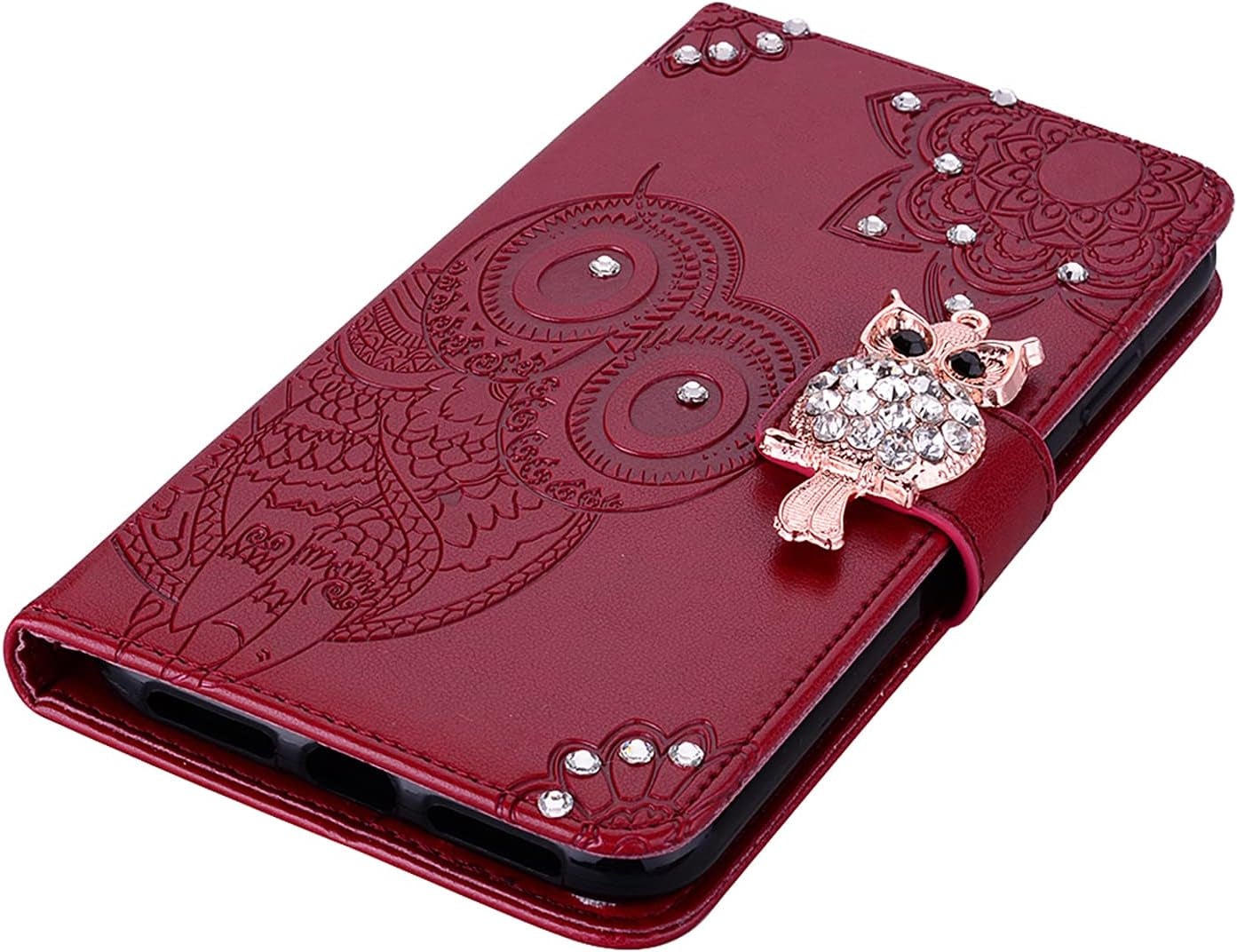 Case Compatible with Samsung Galaxy A53 5G Bling Diamand PU Leather Wallet Phone Case with Wsrist String Full Body Protective Flip Ultra Case for Samsung Galaxy A53 5G Owl Brown YK