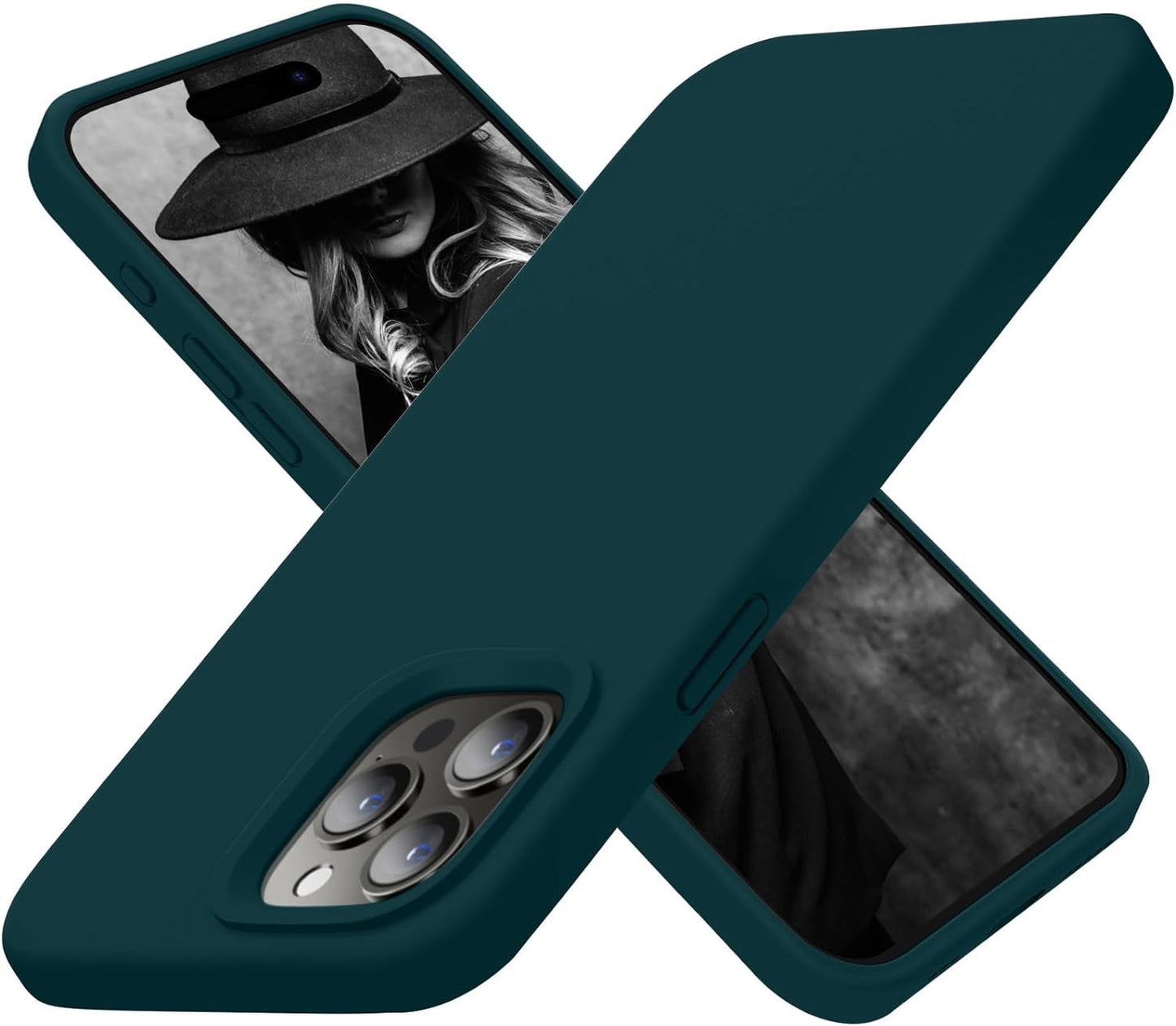 Cordking Designed for Iphone 15 Pro Case, Silicone Ultra Slim Shockproof Protective Phone Case with [Soft Anti-Scratch Microfiber Lining], 6.1 Inch, Alpine Green  Cordking   