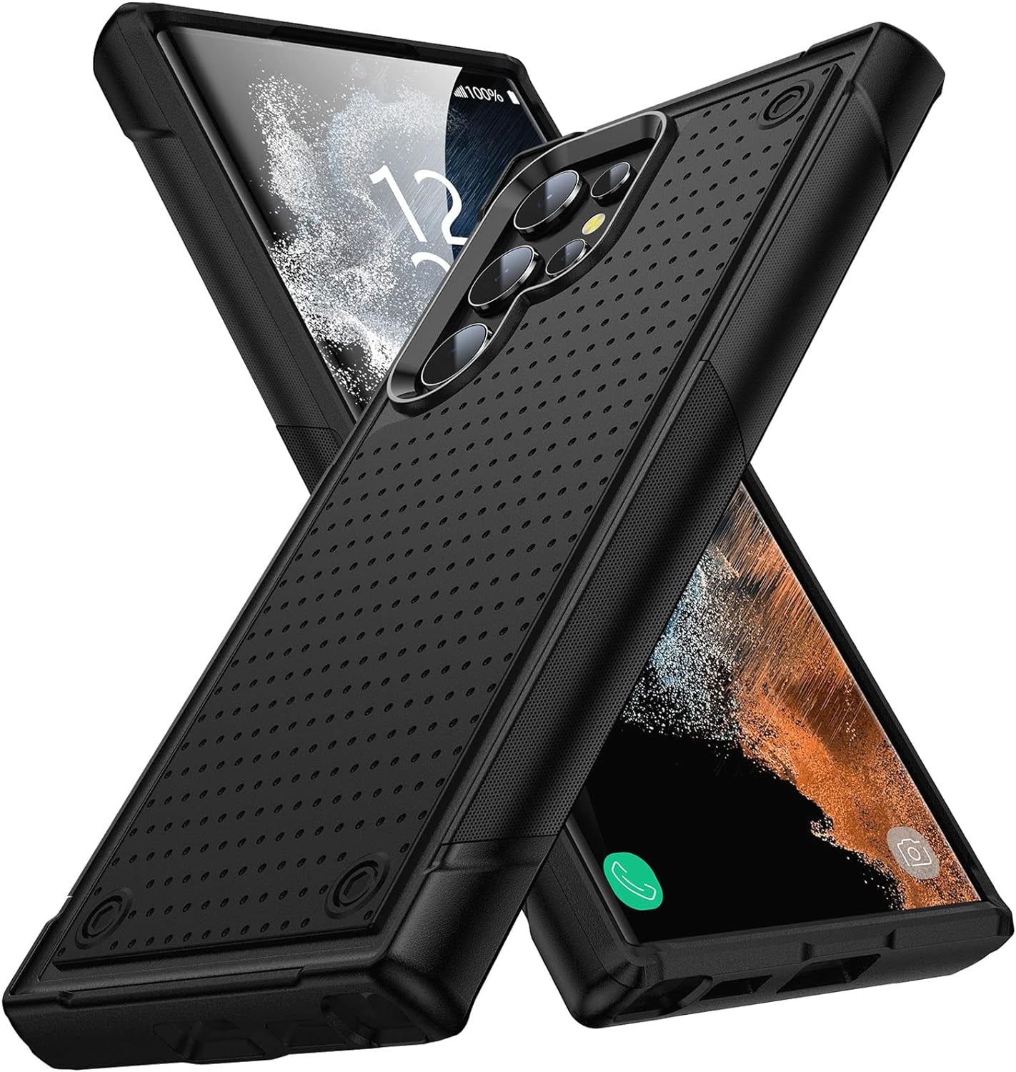 Designed for Samsung Galaxy S22 Ultra Case Gift Militay Grade Drop Protective Rugged Heavy Duty Cover Shockproof Case for Galaxy S22 Ultra Phone Case for Women Men Boy Girl (Blue+Black)