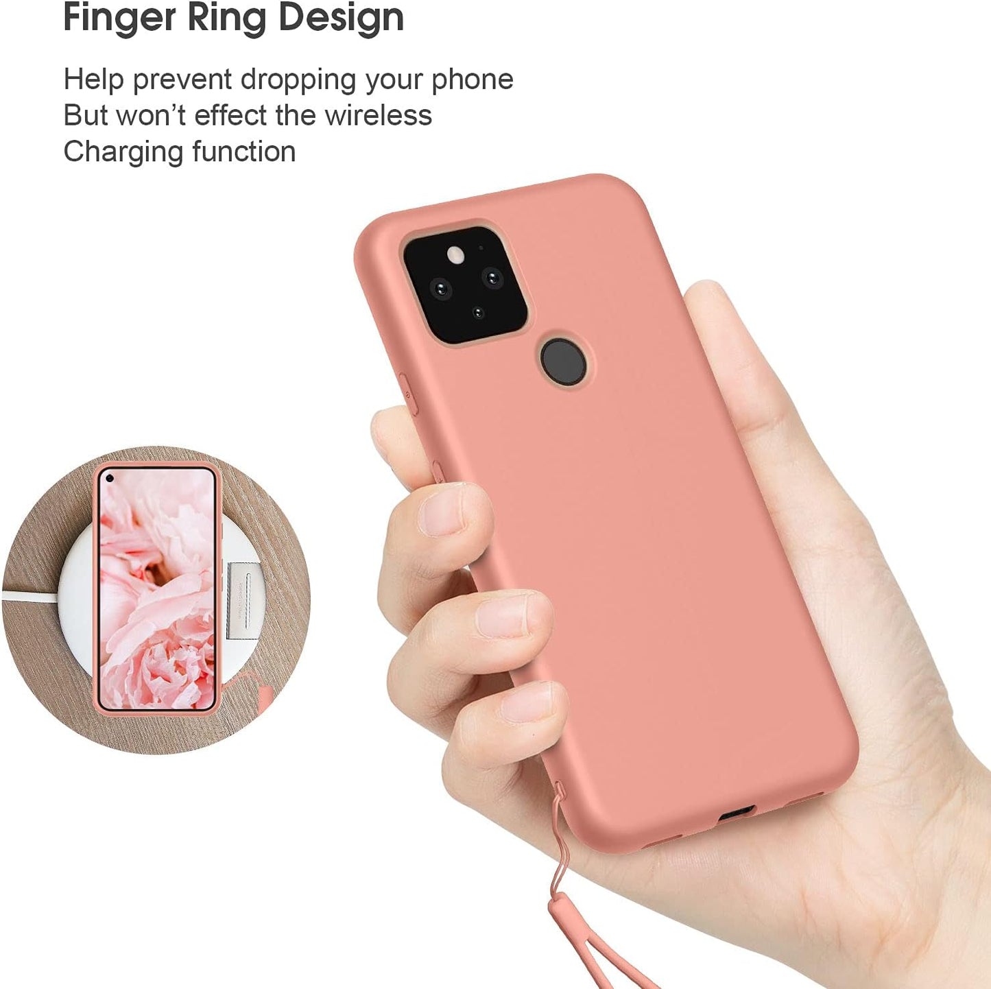 ABITKU Compatible with Google Pixel 5A Case, Slim Silicone Gel Rubber Case Cover (With Microfiber Lining) Full Body Shockproof Design for Google Pixel 5A 6.34 Inch 2021(Pink  abitku   