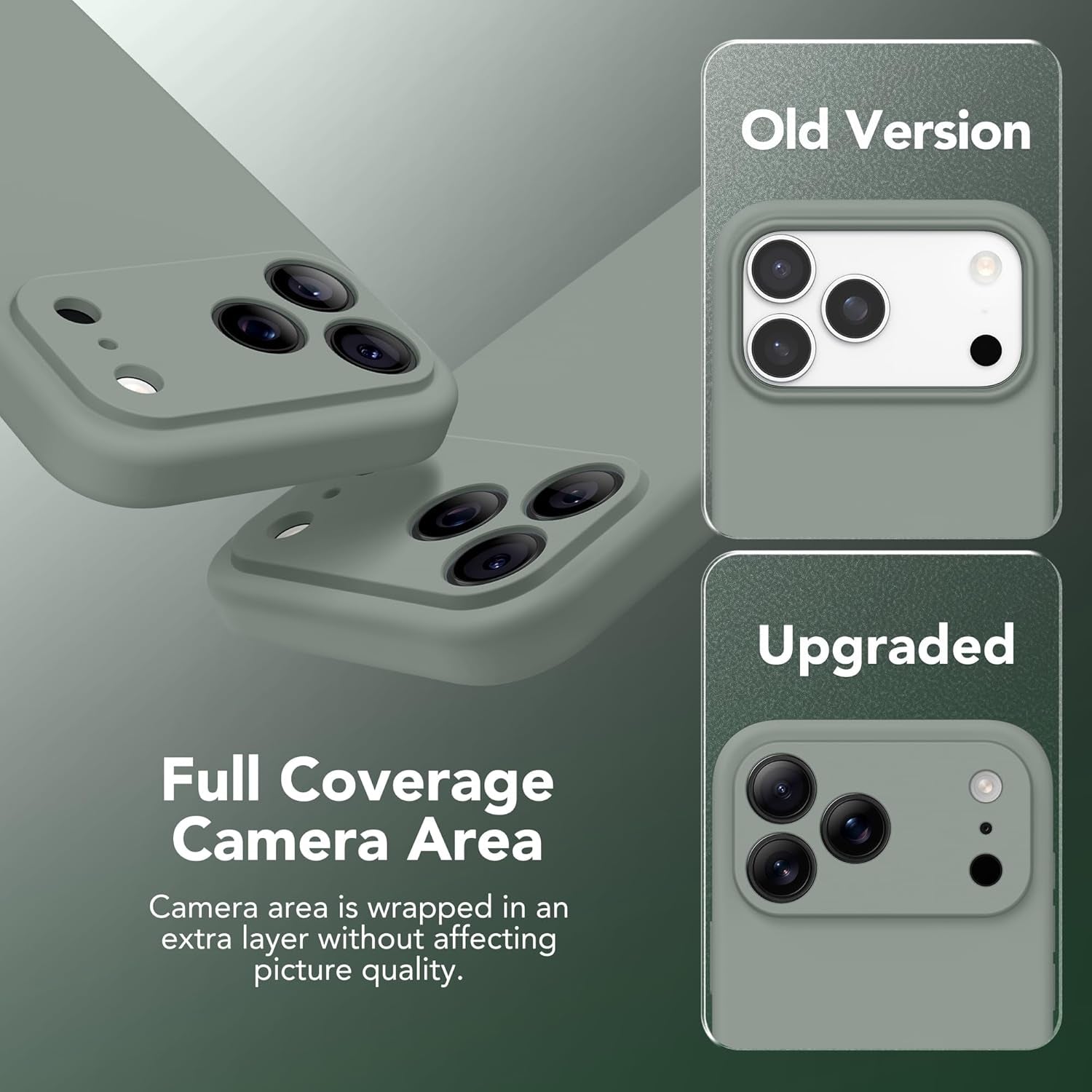 Magnetic for Iphone 17 Pro Max Case, Compatible with Magsafe, [Full Camera Protection][Screen Protector] Silicone Shockproof Protective Phone Case for Iphone 17 Pro Max 6.9", Calke Green