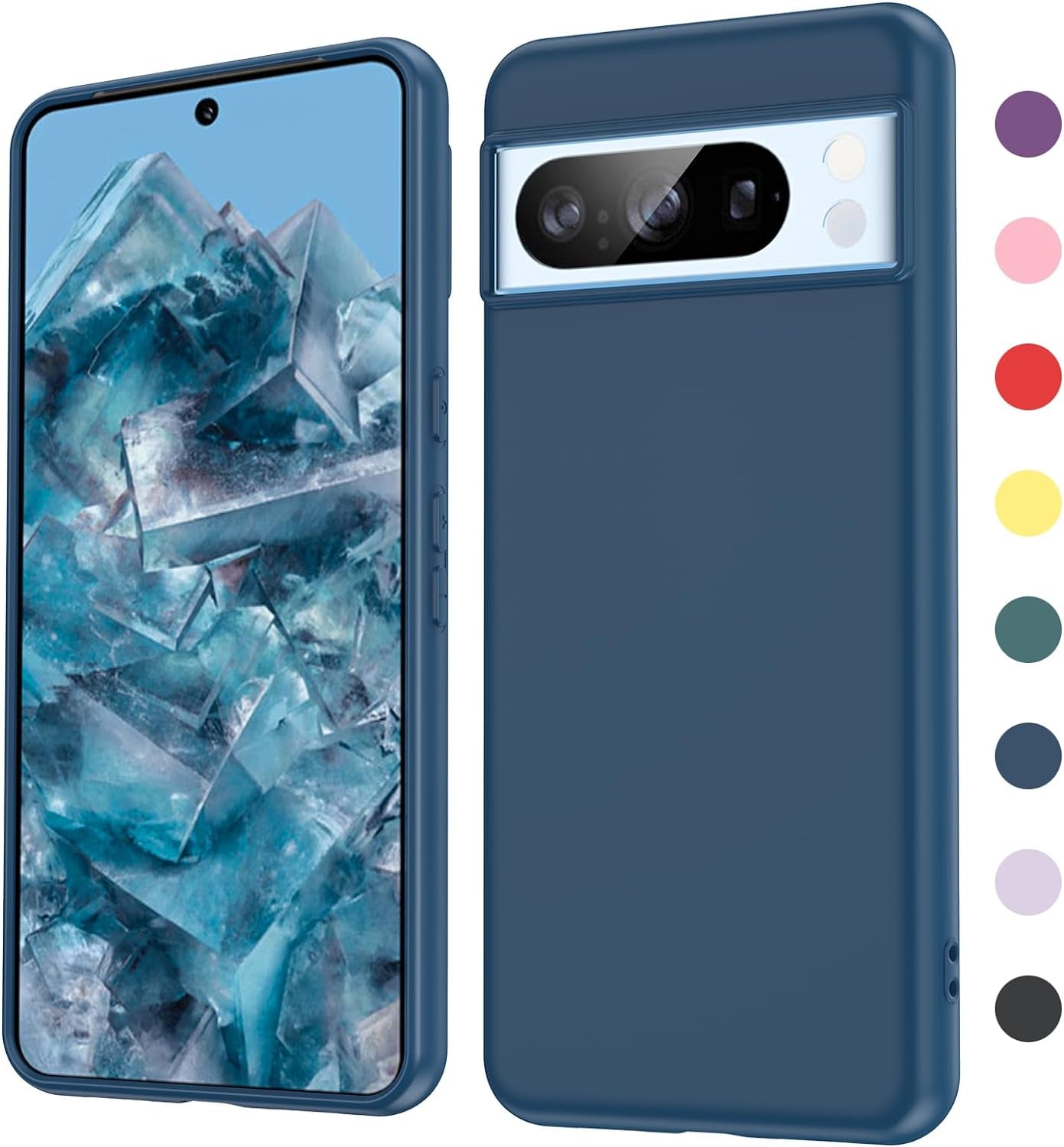 Leyi for Pixel 6A 5G Case: Google Pixel 6A Case with [2 Pack] Tempered Glass Screen Protector Liquid Silicone Soft Microfiber Liner Cover Case Pixel 6A, Red  LeYi Blue Google Pixel 8 Pro 