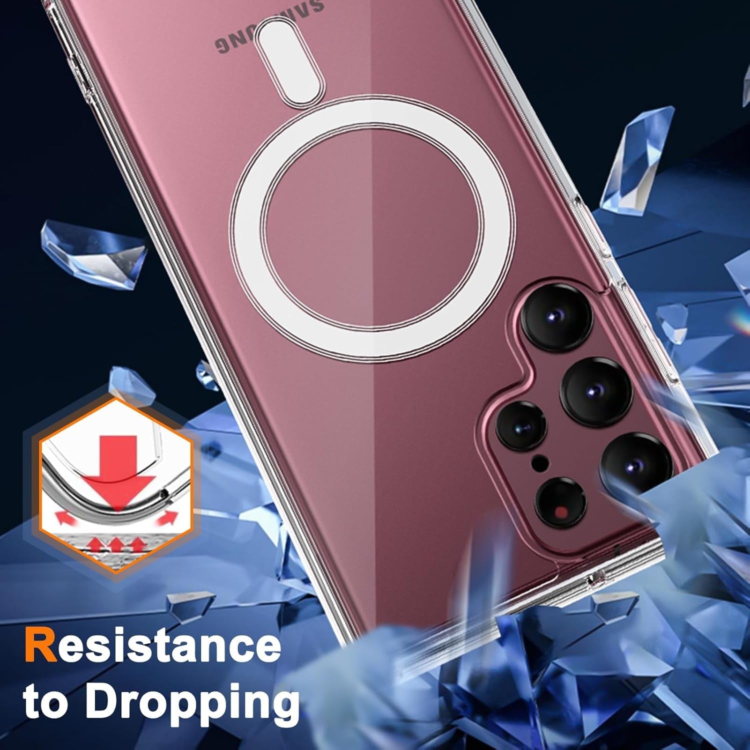 For Galaxy S22+ / S22 plus Case Clear,[Compatible with Magnetic],[10 FT Military Grade Drop Protection][Anti Yellowing] Slim Soft TPU Phone Case for S22+Plus-Clear 14-Sam S22P-01