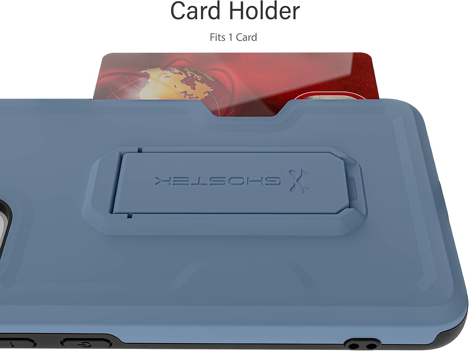 Ghostek IRON ARMOR Galaxy A53 5G Case with Belt Clip and Kickstand Credit Card Holder Slot Heavy Duty Protection Shockproof Protective Cover Designed for 2022 Samsung Galaxy A53 5G (6.5") (Matte Blue)