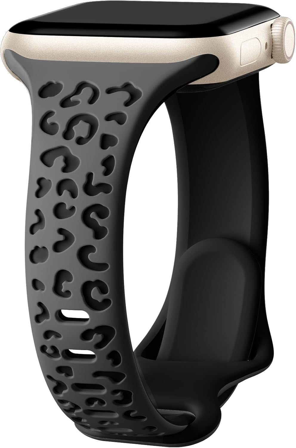 Daqin Slim Leopard Engraved Band Compatible with Apple Watch Bands 40Mm 38Mm 41Mm 44Mm 45Mm 42Mm Women, Soft Silicone Feminie Cheetah Thin Sport Wristbands for Iwatch Bands Series 9 8 7 6 5 4 3 2 1 SE