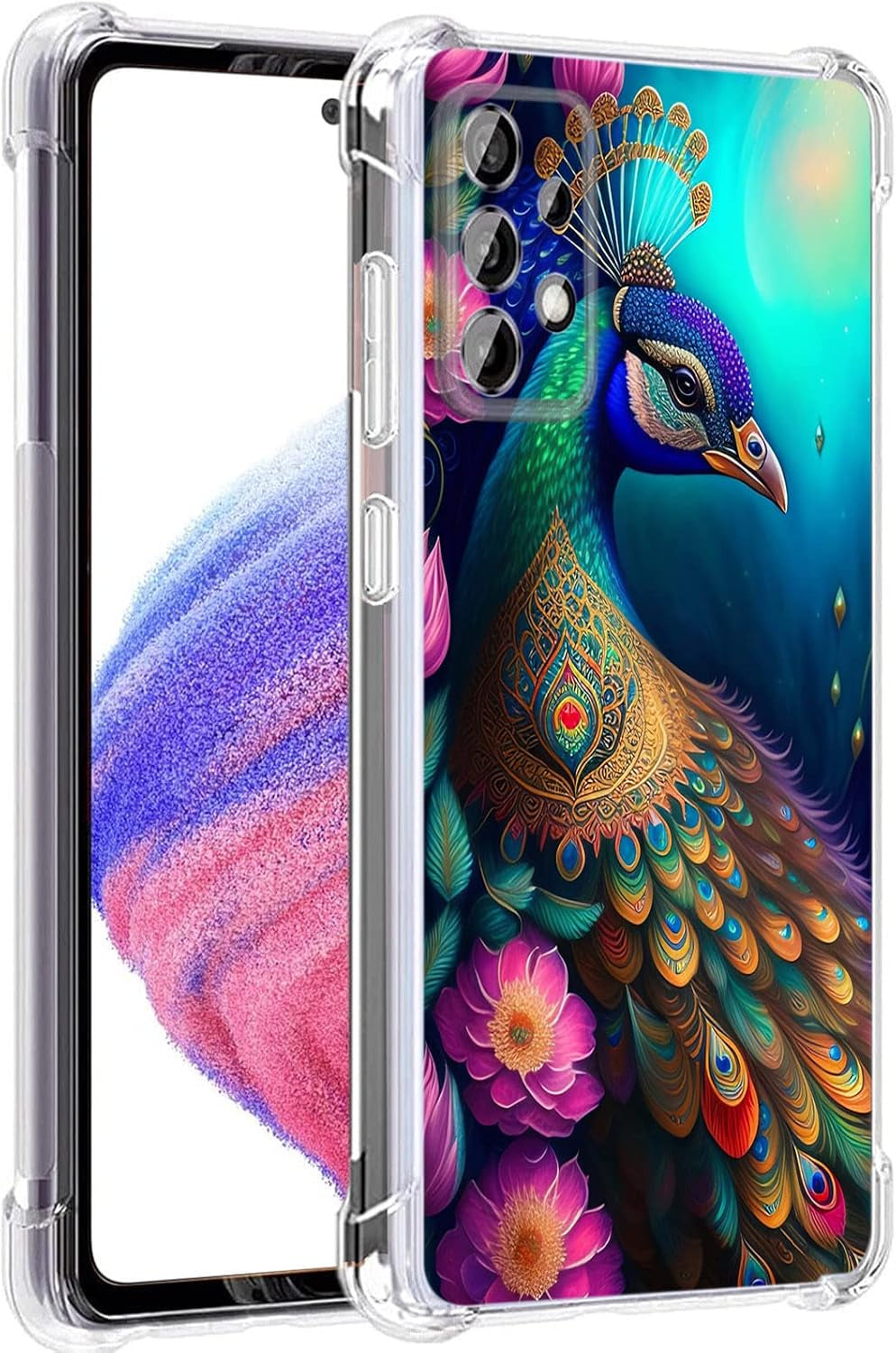 Galaxy A53 5G Case, Plum Blossom Flower Drop Protection Shockproof Case TPU Full Body Protective Scratch-Resistant Cover for Samsung Galaxy A53 5G