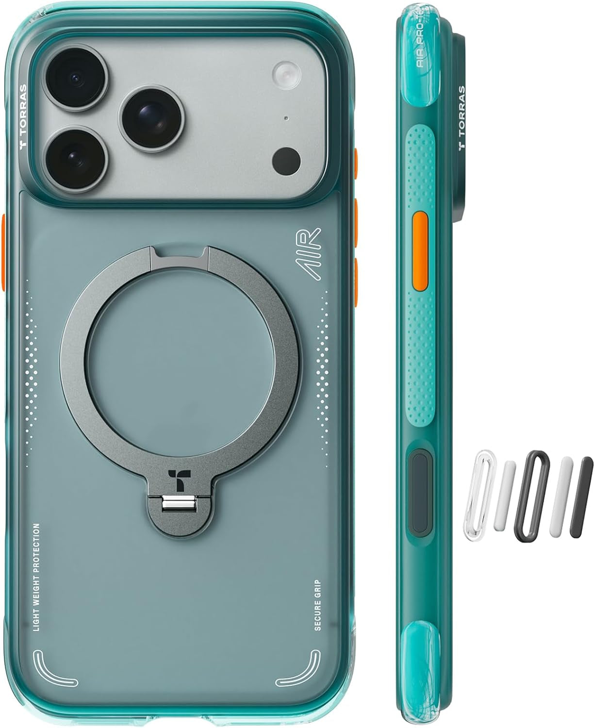 TORRAS Ostand Q3 Air for Iphone 17 Pro Max Case with 360 Magnetic Stand, Fit for Magsafe, Mil-Grade Drop Tested, Camera Control Button, Shockproof Phone Case for Iphone 17 Pro Max 6.9", Midnight Blue