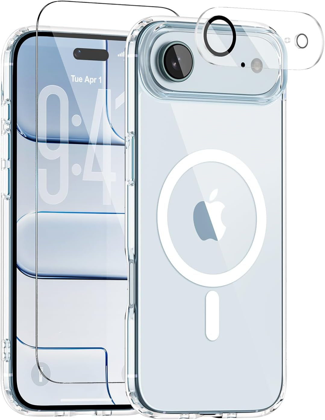 For Iphone 17 Pro Max Case, Compatible with Magsafe, Magnetic Slim Cover, Anti-Yellowing & Shockproof, Full Camera Protection, Includes Screen & Lens Protectors, Clear Protective Case