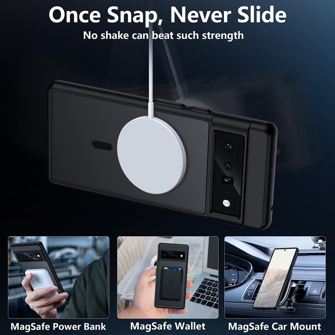 Magnetic Case for Google Pixel 6 Pro, Translucent Matte Anti-Fingerprint,Compatible with Magsafe,Slim Fit Shockproof Protective Phone Case for Pixel 6 Pro Case  TIANNIUKE   