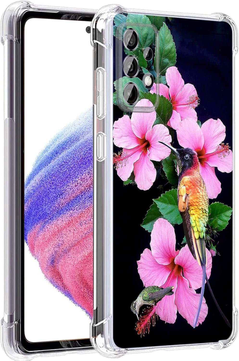 Galaxy A53 5G Case, Plum Blossom Flower Drop Protection Shockproof Case TPU Full Body Protective Scratch-Resistant Cover for Samsung Galaxy A53 5G