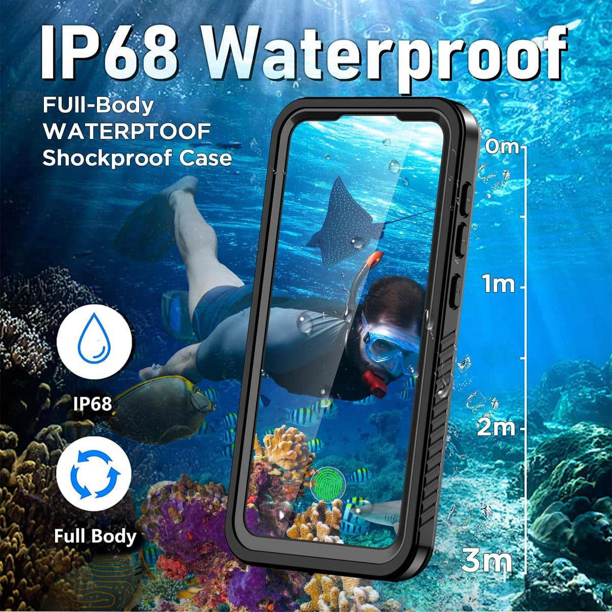 Aicase for Samsung Galaxy S23 FE Case Waterproof Clear Built-In Screen Protector Snowproof,Dustproof,Shockproof,Ip68 Certified [Real 360] Full Body Protection Fully Sealed Underwater for S23 FE 6.4"_1