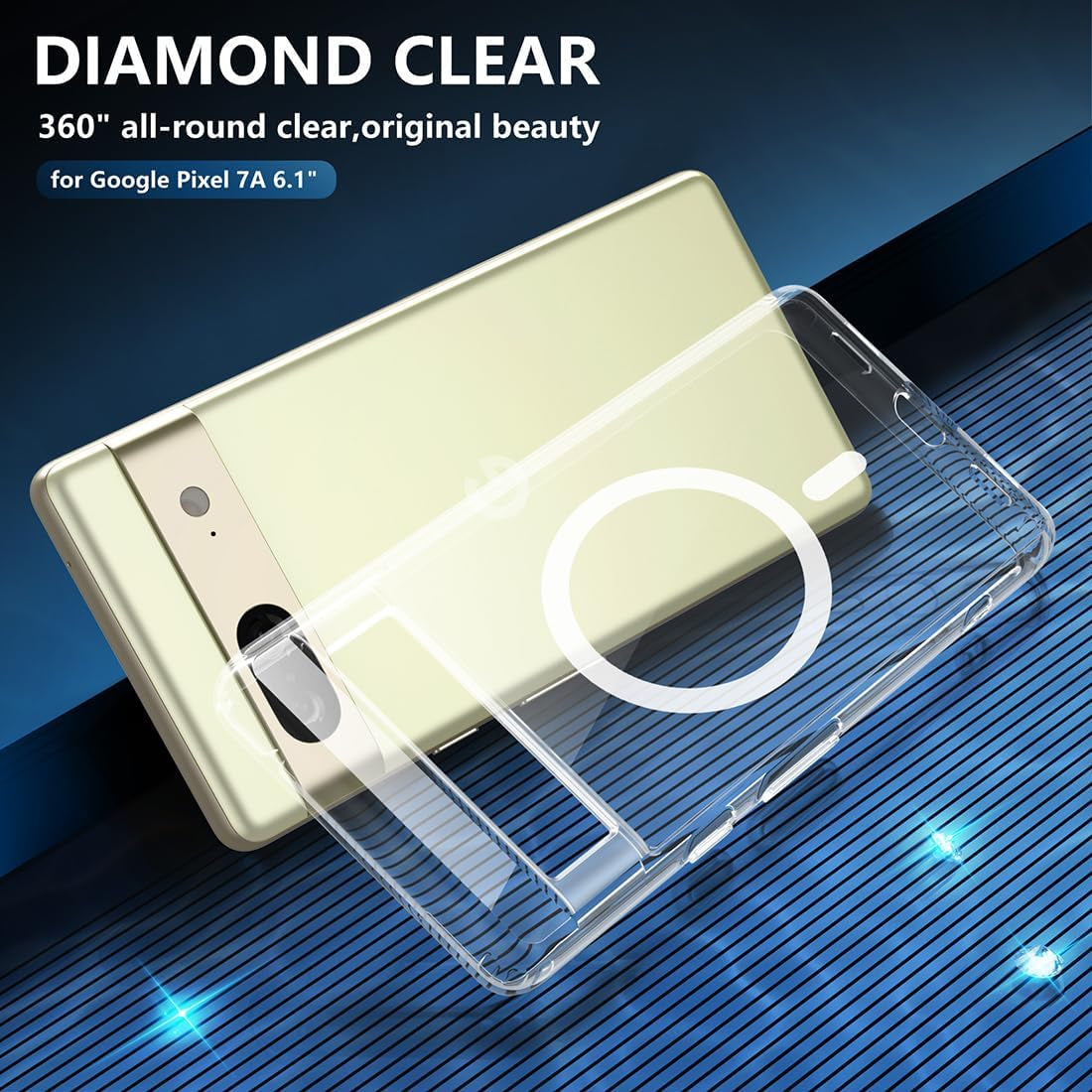 Magnetic Case for Google Pixel 7, Transparent and Yellow Resistant,Compatible with Magsafe,Slim Fit Shockproof Protective Phone Case for Pixel 7 Case (2022) (Clear)  TIANNIUKE   