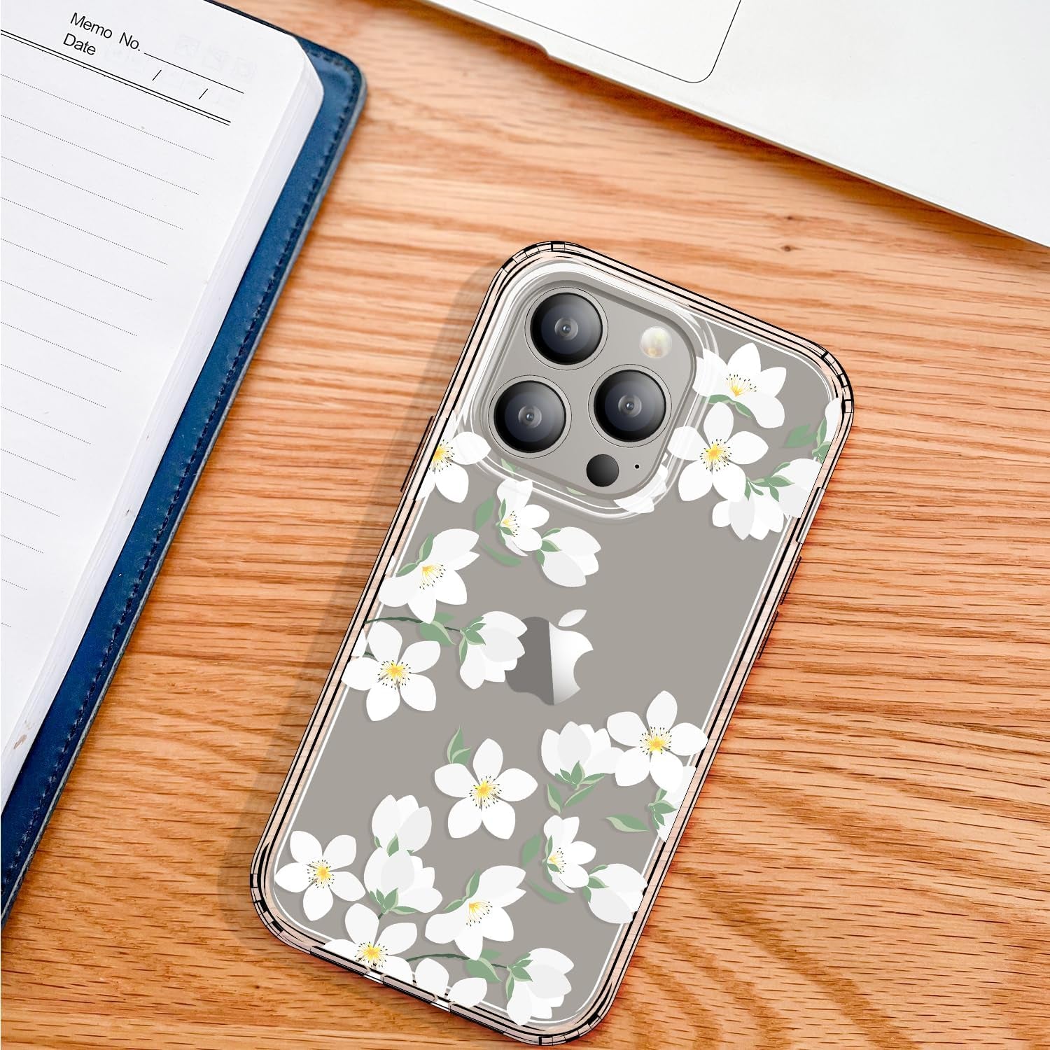 GYZYA for Iphone 15 Pro Case Clear 6.1 Inch with Pattern Design, Protective Slim TPU Cover + Shockproof Bumper for Women and Girls (Blooming Flowers)  GYZYA   