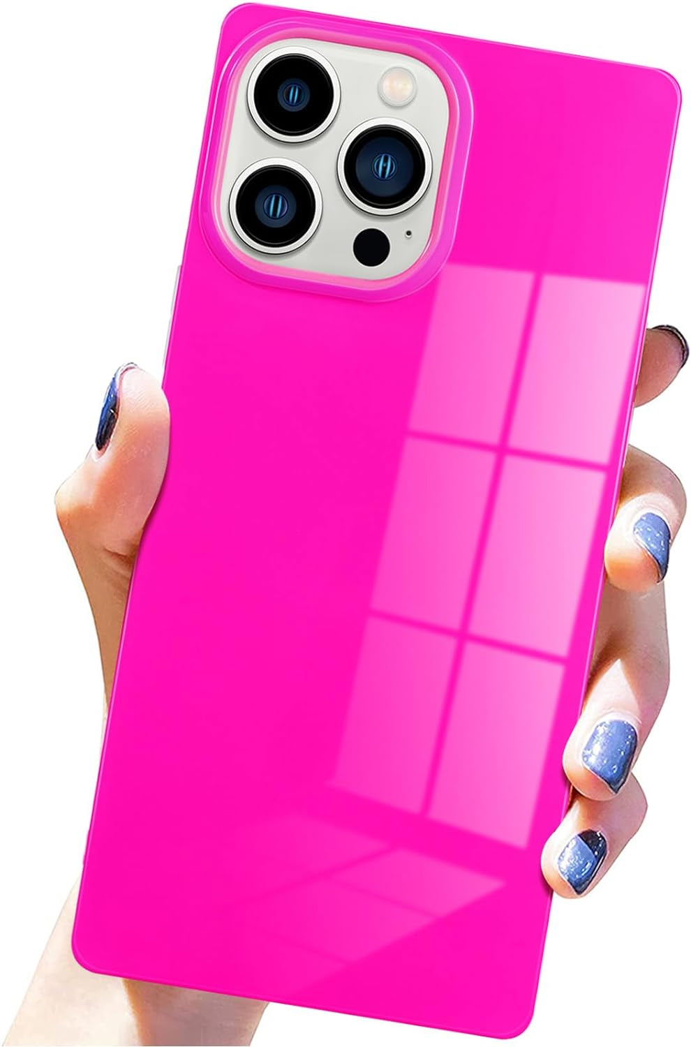 Pevezeda Neon Series Designed for Iphone 15 Pro Max Case 6.7 Inch, Cute Retro Bright Design Shockproof Phone Cases for Women Girls [Square Edge Design] [Reinforced Corners Protection], Lavender  Pevezeda Hot Pink  