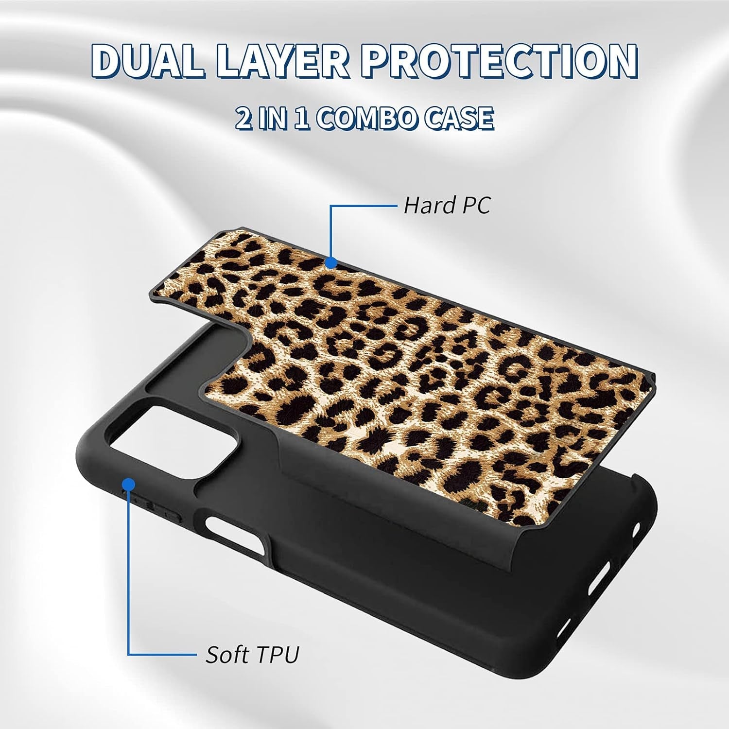 Galaxy A32 5G Case,For Samsung Galaxy A32 5G Case 6.5 Inch Dual Layer Hybrid Hard PC + Soft TPU Full Body Shockproof Protective Phone Case Cover for Samsung A32 5G 2021 - Leopard Print