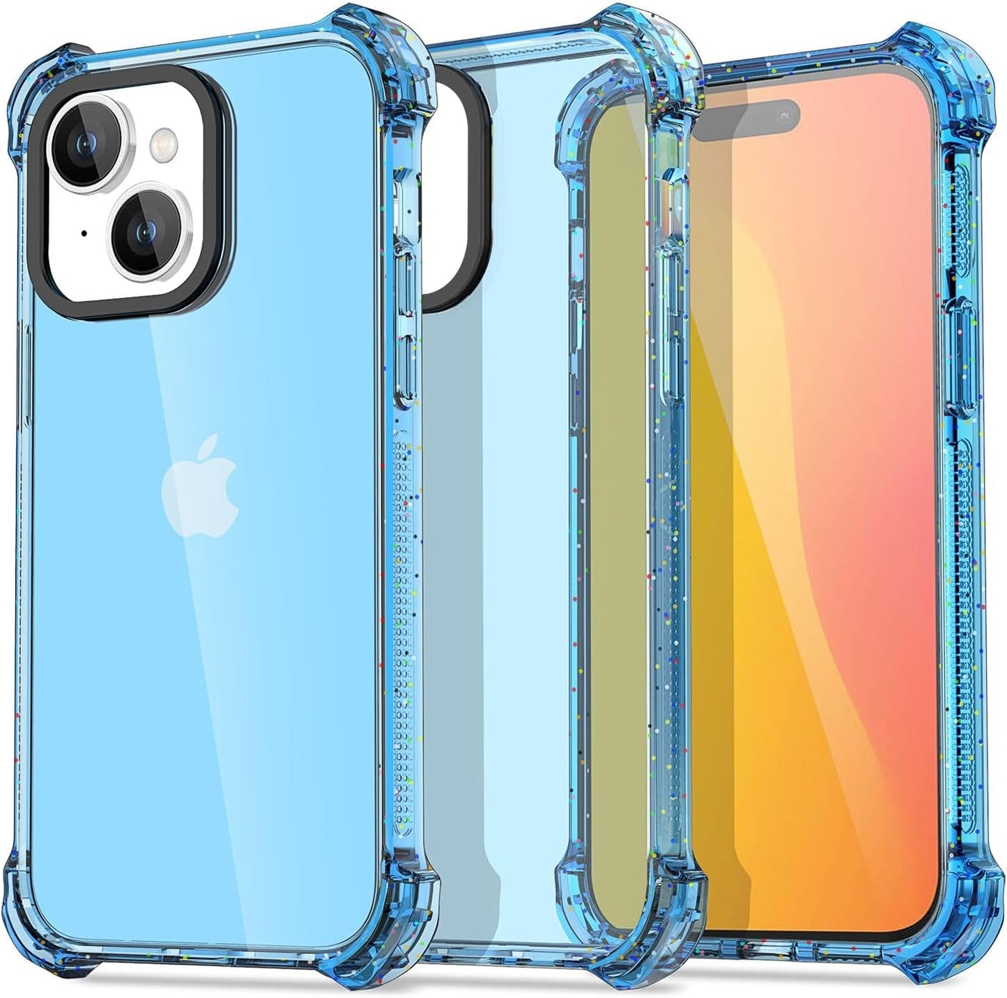 Aicase Clear Blue Bounce Case Compatible with Iphone 15 Plus, Impact Shockproof [Non-Yellowing] [21.3 FT Military Drop Protection] Anti-Scratch Protective Cell Phone Cover  AICase   