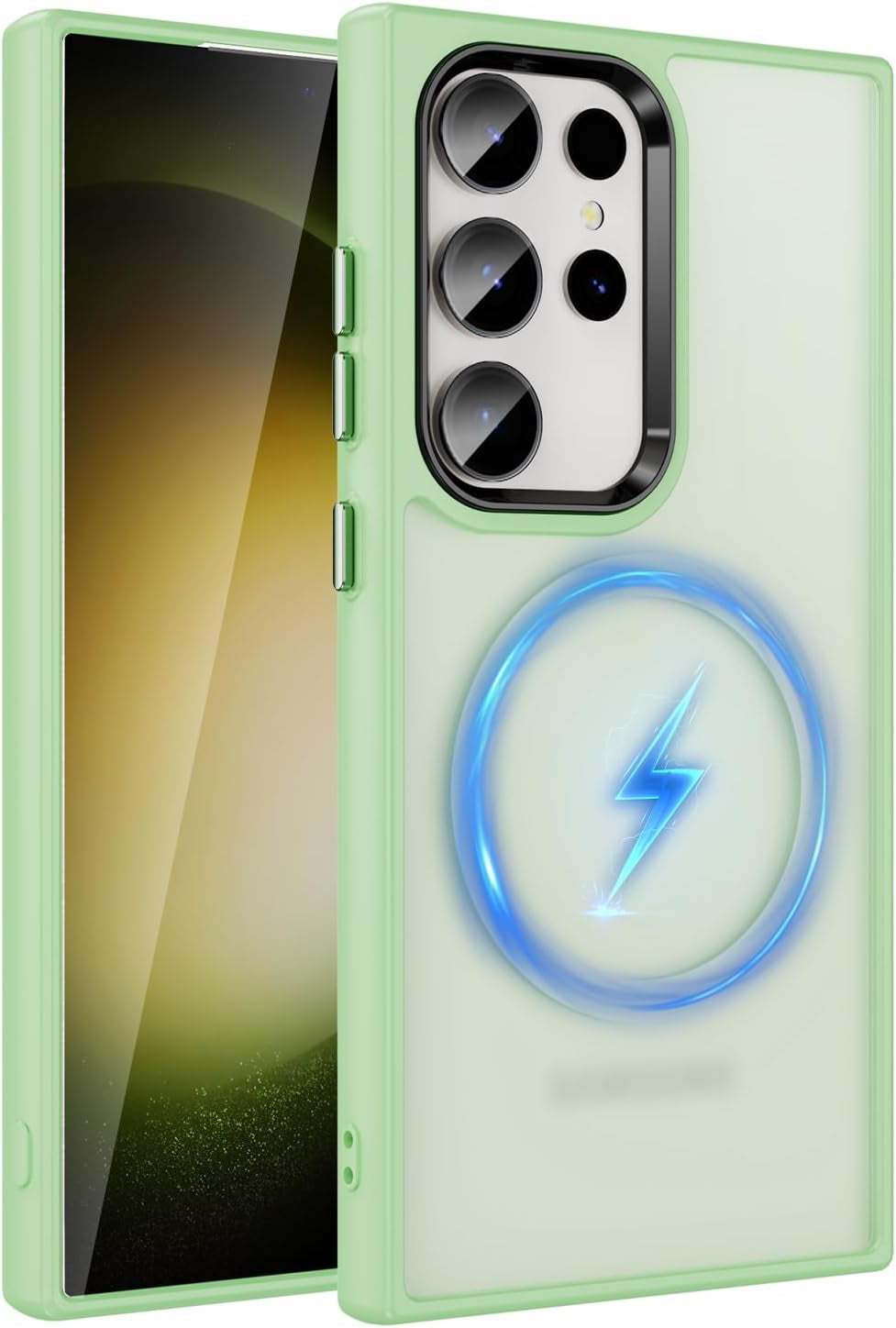 For Galaxy S22 Ultra Case with Magnetic Stand Slim Case with Soft Silicone Bumper for S22 Ultra Cover Wireless Charging Black+Kickstand 13-S22U-07