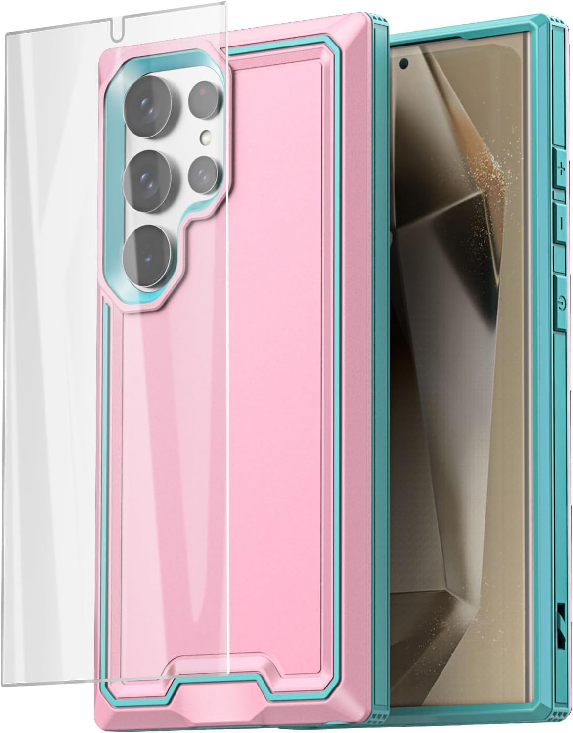 Aicase for Samsung Galaxy S24 Ultra Case with Glass Screen Protector,Heavy Duty Drop Protection Full Body Rugged Shockproof Military Protective Tough Durable Cover for Galaxy S24 Ultra 6.8" 5G 2024_1