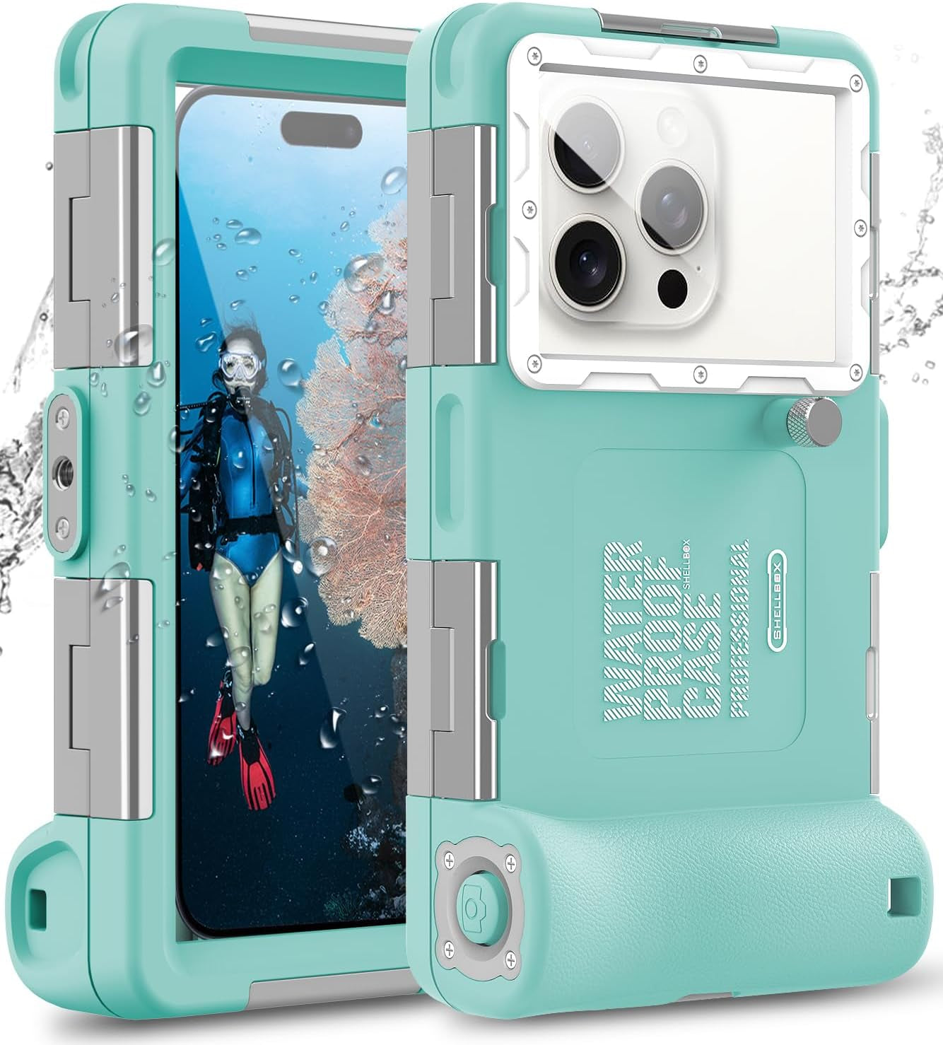 Ezanmull Professional Snorkeling Diving Waterproof Phone Case for Iphone 15/14/13/12/11 Pro Max/Xr/Xs/X/Galaxy S24/S23/S22/S21 plus Ultra, Underwater 50Ft/15M Photo & Video Protective (A/Black)