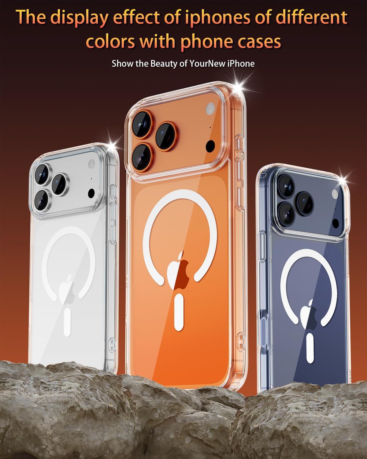 For Iphone 17 Pro Max Case, Compatible with Magsafe, Magnetic Slim Cover, Anti-Yellowing & Shockproof, Full Camera Protection, Includes Screen & Lens Protectors, Clear Protective Case