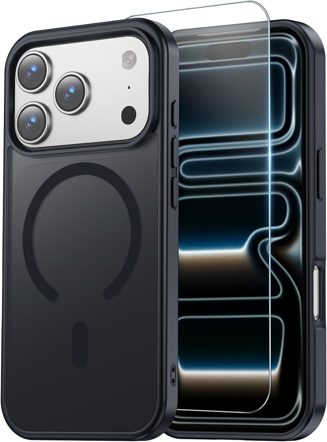 Temdan for Iphone 17 Pro Max Case Clear with Screen Protector, Compatible with Magsafe, Anti-Yellowing, Military-Grade Protection, Shockproof Slim Magnetic Phone Case Cover, Transparent