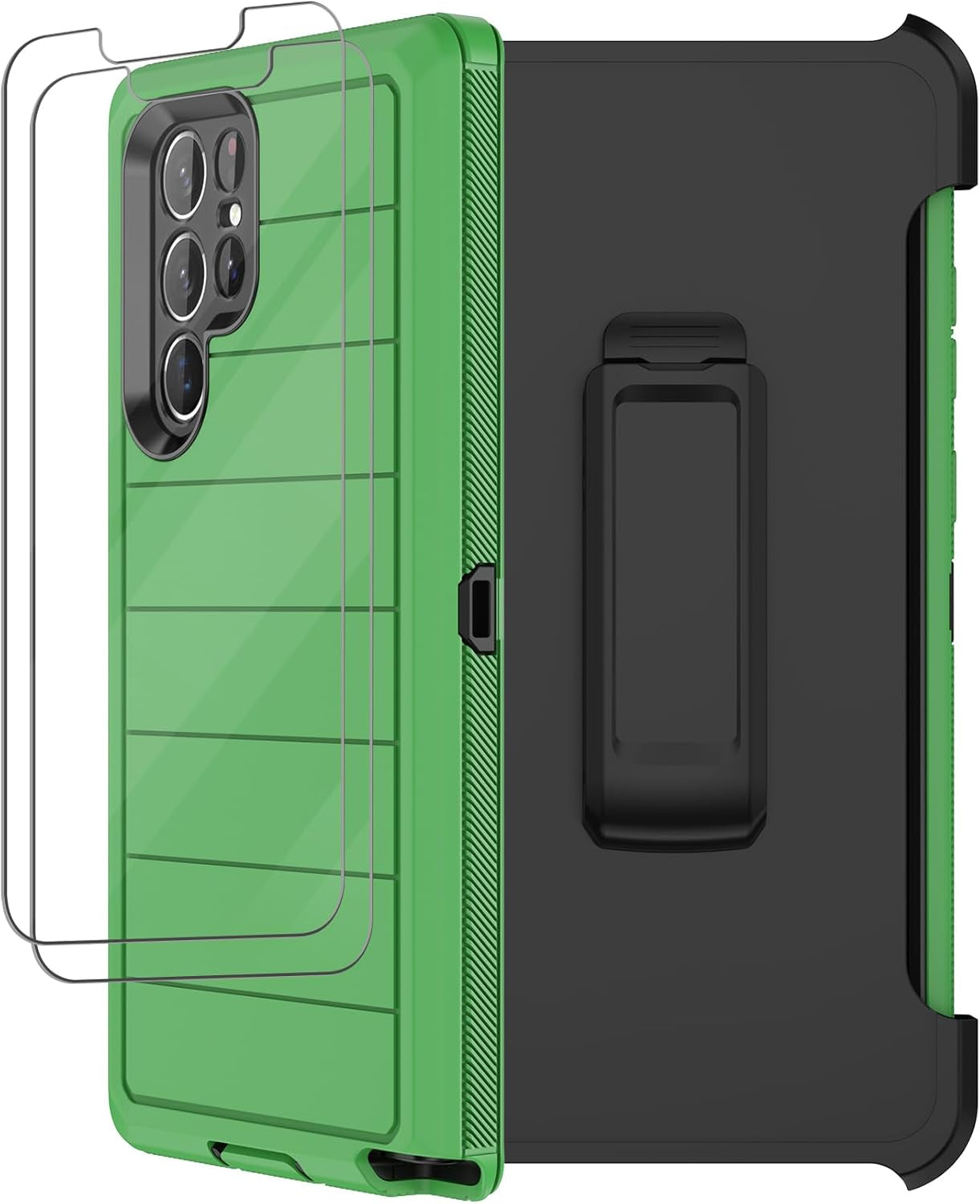 For Samsung Galaxy S22 Ultra Case with Belt Clip Holster, 2X Screen Protector, Military Grade Protection Heavy Duty Full Body Shockproof Rugged Protective Cover for Samsung S22 Ultra 5G (Orange)