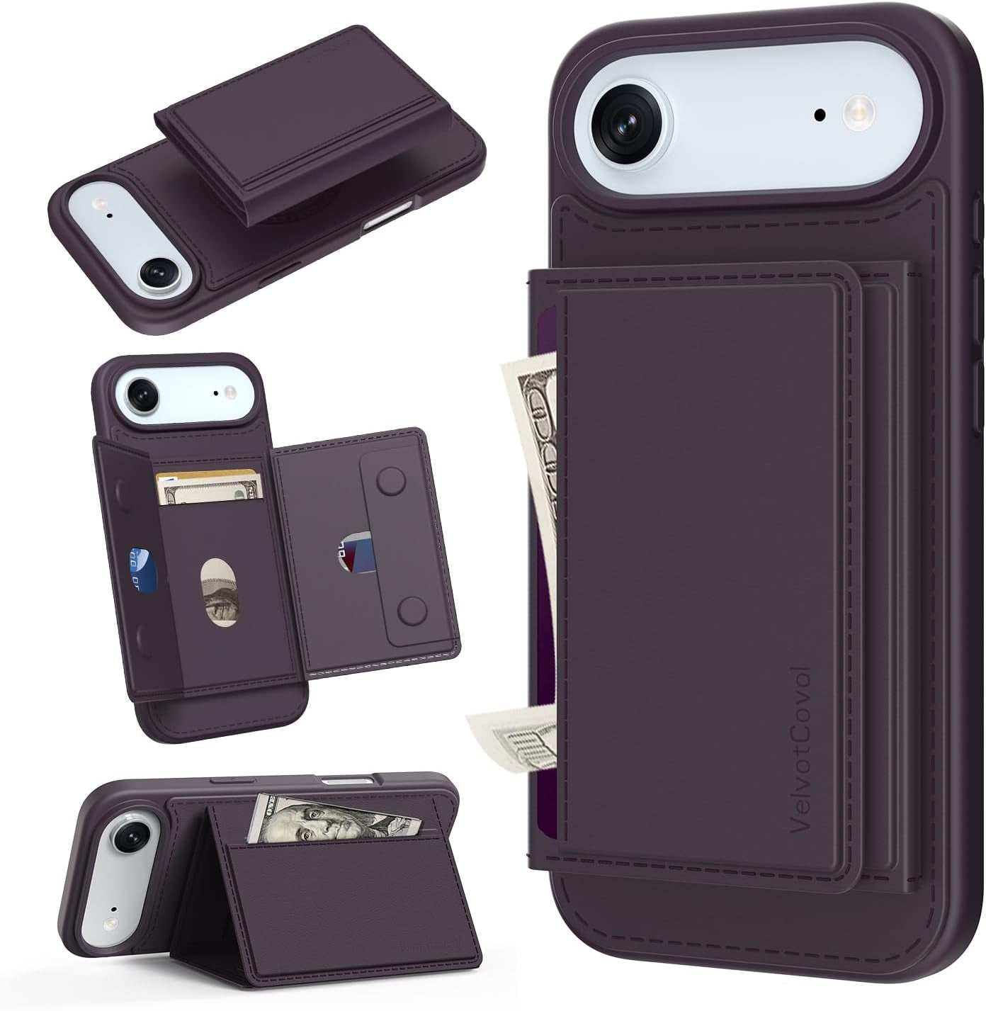 Designed for Iphone 17 Pro Max Case Wallet with Card Holder, [Magnetic Clasp Cover] [RFID Blocking Leather Protection] Shockproof Women Men Cases 6.9 Inch for Apple 17 Pro Max, Black