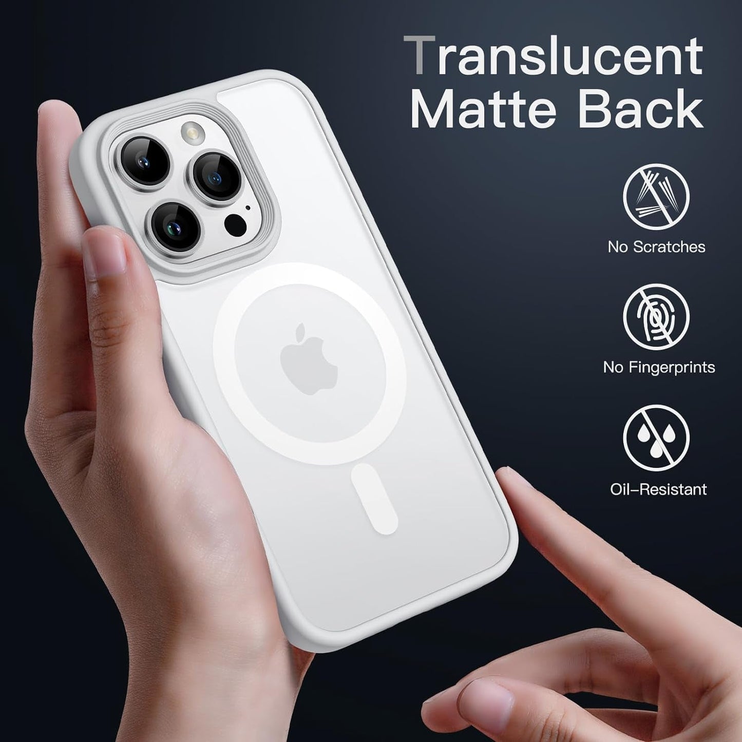 Jetech Magnetic Case for Iphone 14 Pro Max 6.7-Inch Compatible with Magsafe, Translucent Matte Back Slim Shockproof Phone Cover (Silver)  JETech   
