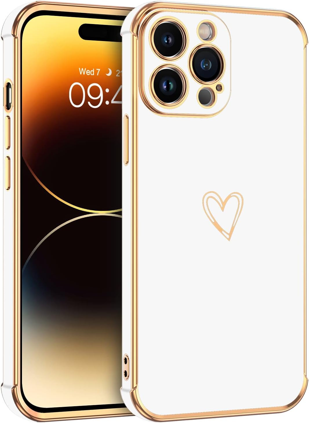 BENTOBEN Iphone 14 Pro Case, Slim Fit Cute Heart Pattern 14 Pro Phone Case, Soft Flexible Shockproof TPU Bumper Women Girls Non-Slip Lightweight Charging Protective Cover for Iphone 14 Pro 6.1", Gray  BENTOBEN   