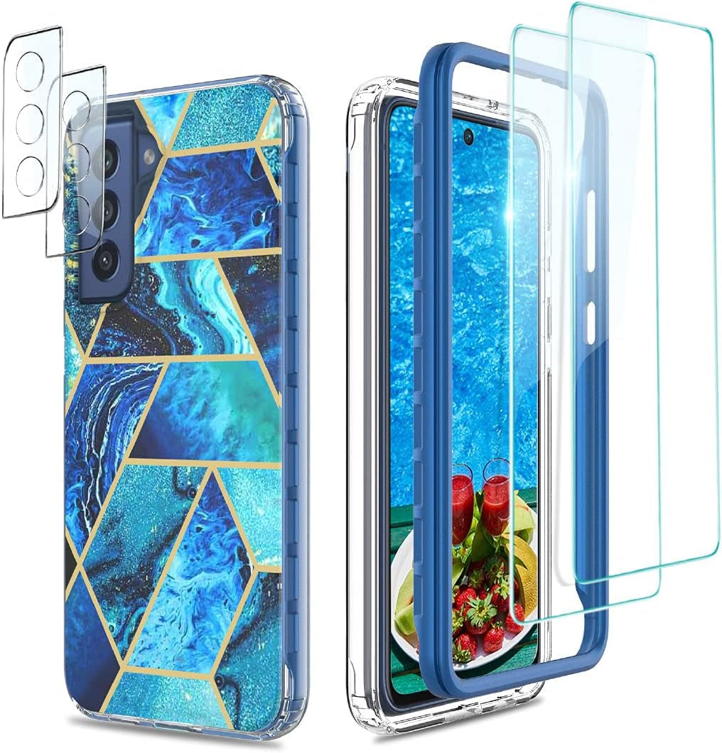 For Samsung Galaxy S22 Ultra Case with Screen Protector, 360 Rotate Ring Kickstand [Work with Magnetic Car Mount], Military Grade Shockproof Phone Case for Samsung S22 Ultra 6.8 Inch, Turquoise