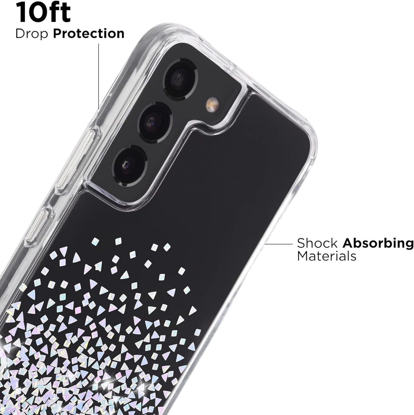 Case-Mate - TWINKLE OMBRE - Case for Samsung Galaxy S22 - Reflective Foil Elements - 10 Ft Drop Protection - 6.1 Inch - Stardust