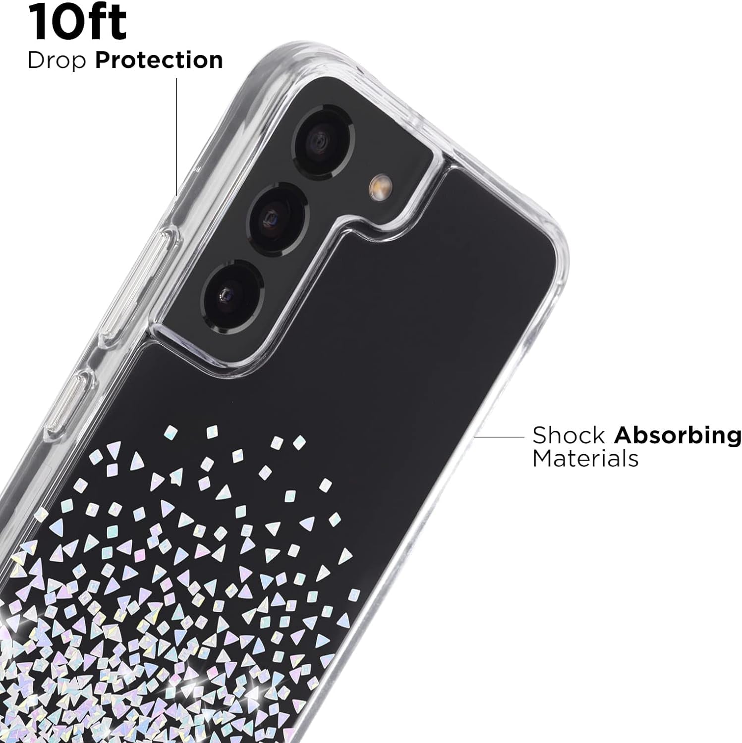 Case-Mate - TWINKLE OMBRE - Case for Samsung Galaxy S22 - Reflective Foil Elements - 10 Ft Drop Protection - 6.1 Inch - Stardust