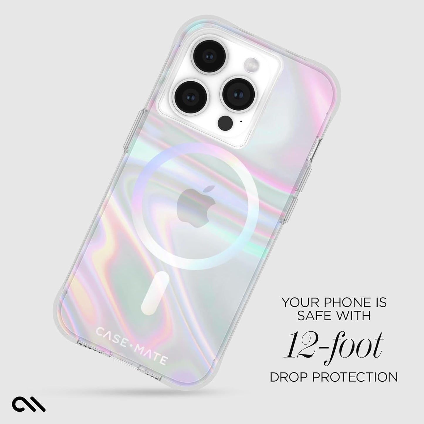 Case-Mate Iphone 15 Pro Case - Soap Bubble [12Ft Drop Protection] [Compatible with Magsafe] Magnetic Cover with Iridescent Swirl Effect for Iphone 15 Pro 6.1", Slim, Shockproof, Anti-Scratch Tech  Case-Mate   