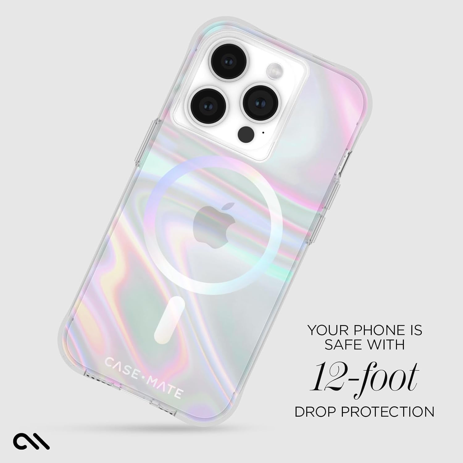 Case-Mate Iphone 15 Pro Case - Soap Bubble [12Ft Drop Protection] [Compatible with Magsafe] Magnetic Cover with Iridescent Swirl Effect for Iphone 15 Pro 6.1", Slim, Shockproof, Anti-Scratch Tech  Case-Mate   