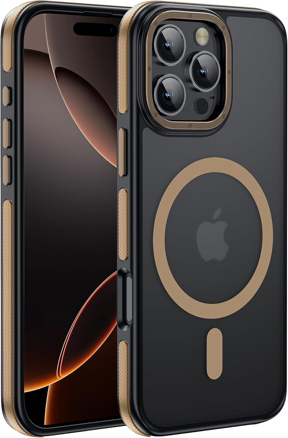 For Iphone 17 Pro Max Case with Camera Lens Protector[10Ft Military-Grade Protection] Compatible with Fit Magsafe Shockproof Slim Thin Cover Case for Iphone 17 Pro Max 6.9 Inch, Orange Bumper